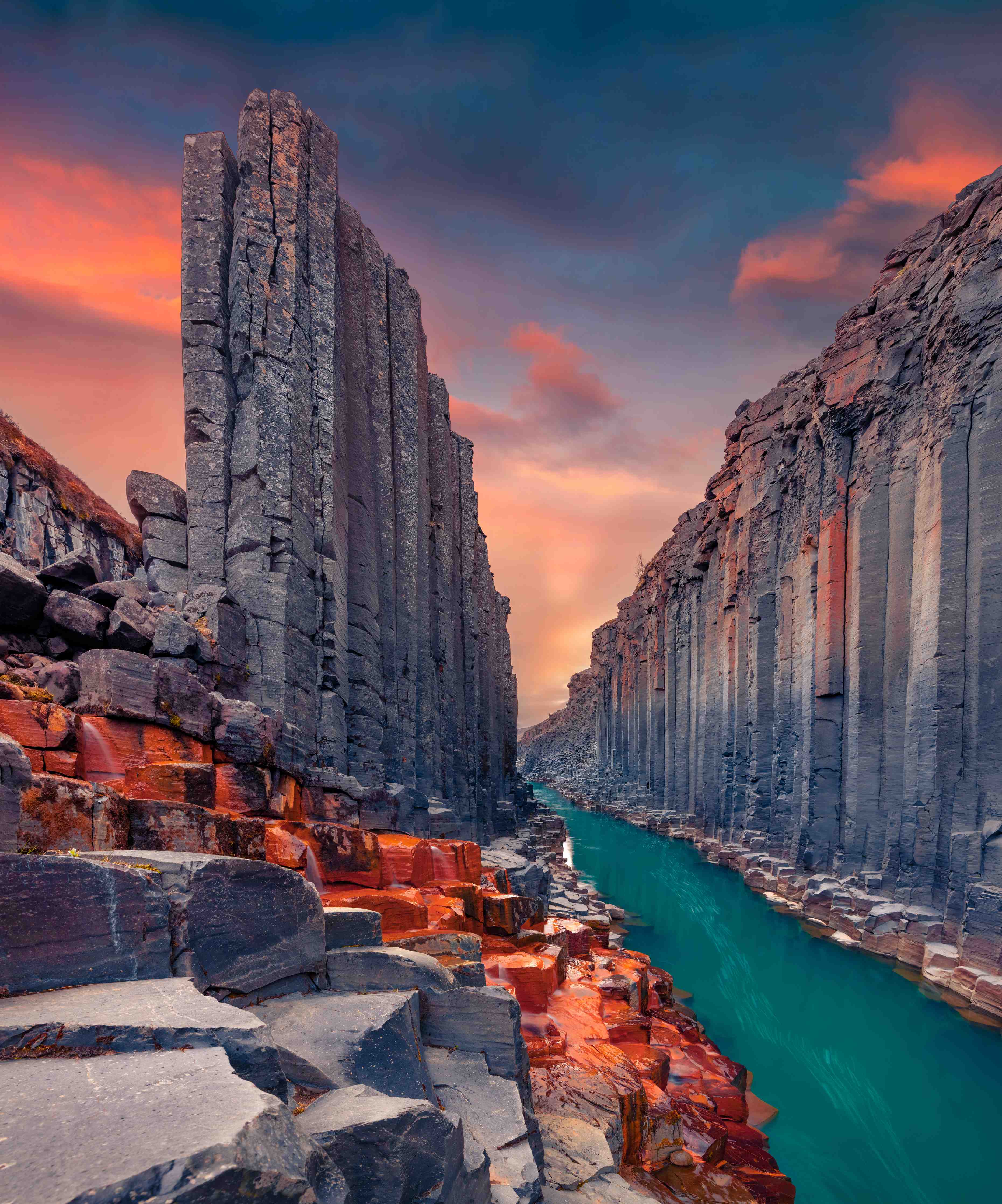 Wandverkleidung Wohnzimmer-Spektakuläre Canyon-Landschaft bei Sonnenuntergang