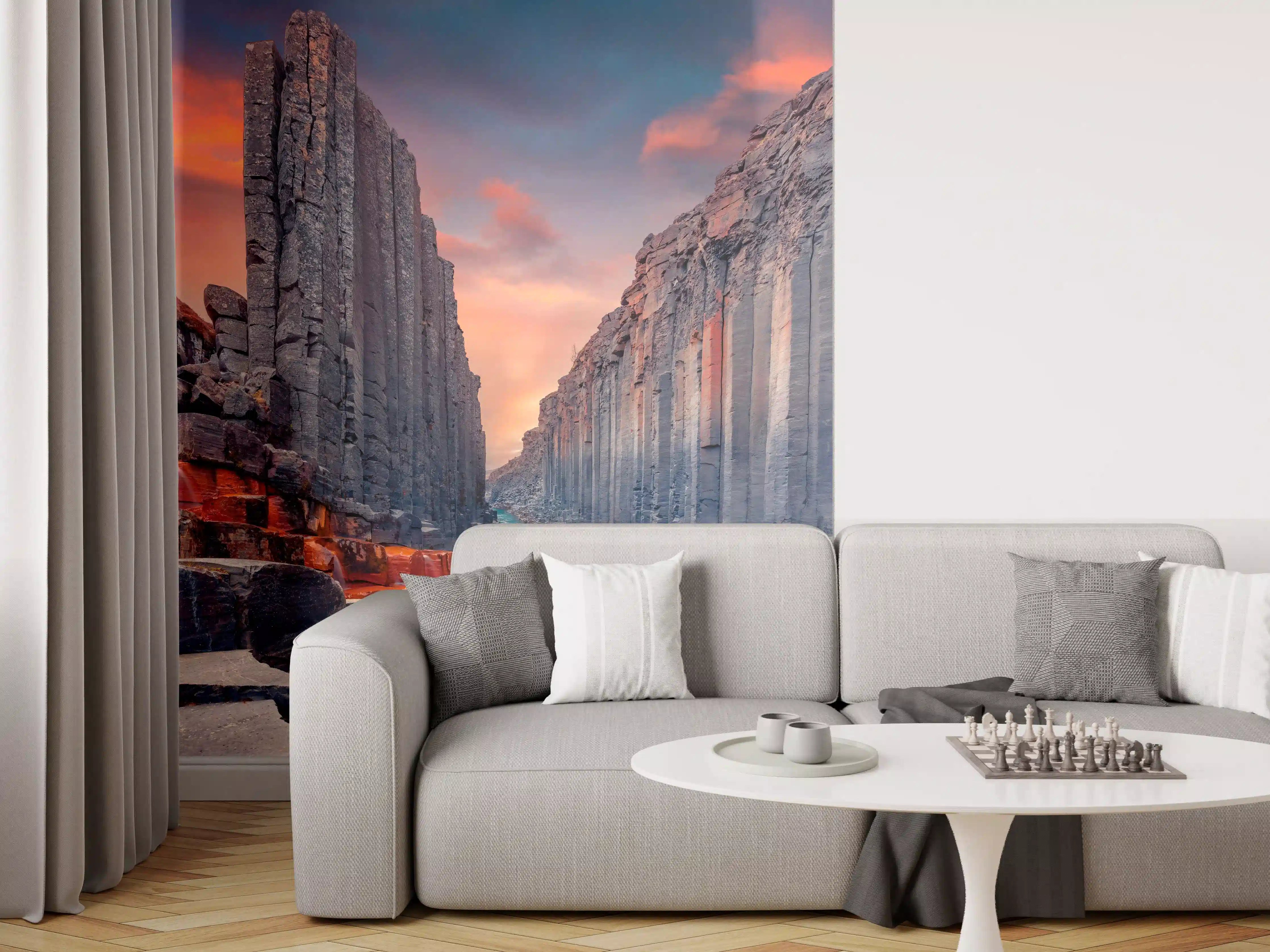 Wandverkleidung Wohnzimmer - Spektakuläre Canyon-Landschaft bei Sonnenuntergang