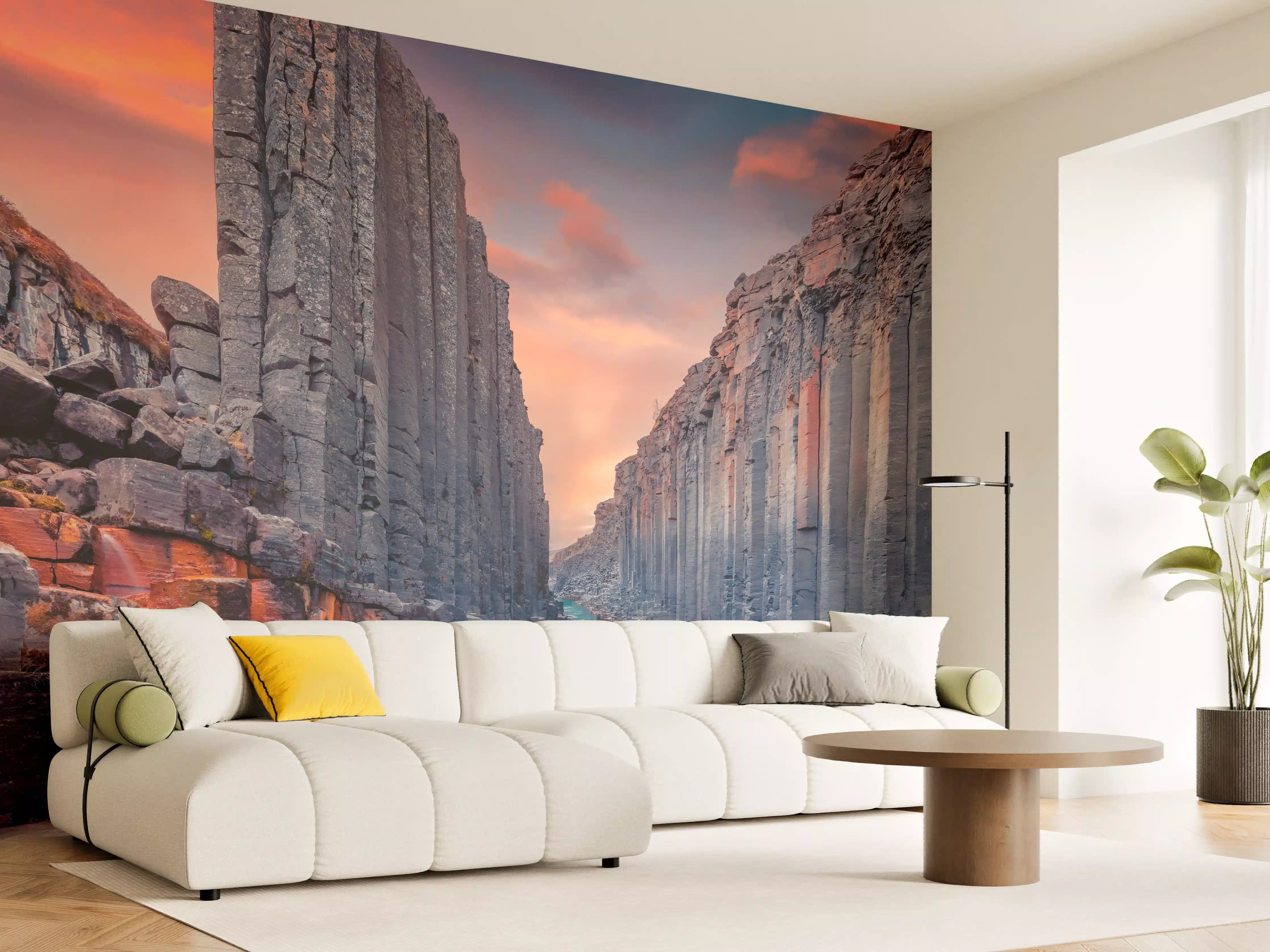 Wandverkleidung Wohnzimmer - Spektakuläre Canyon-Landschaft bei Sonnenuntergang