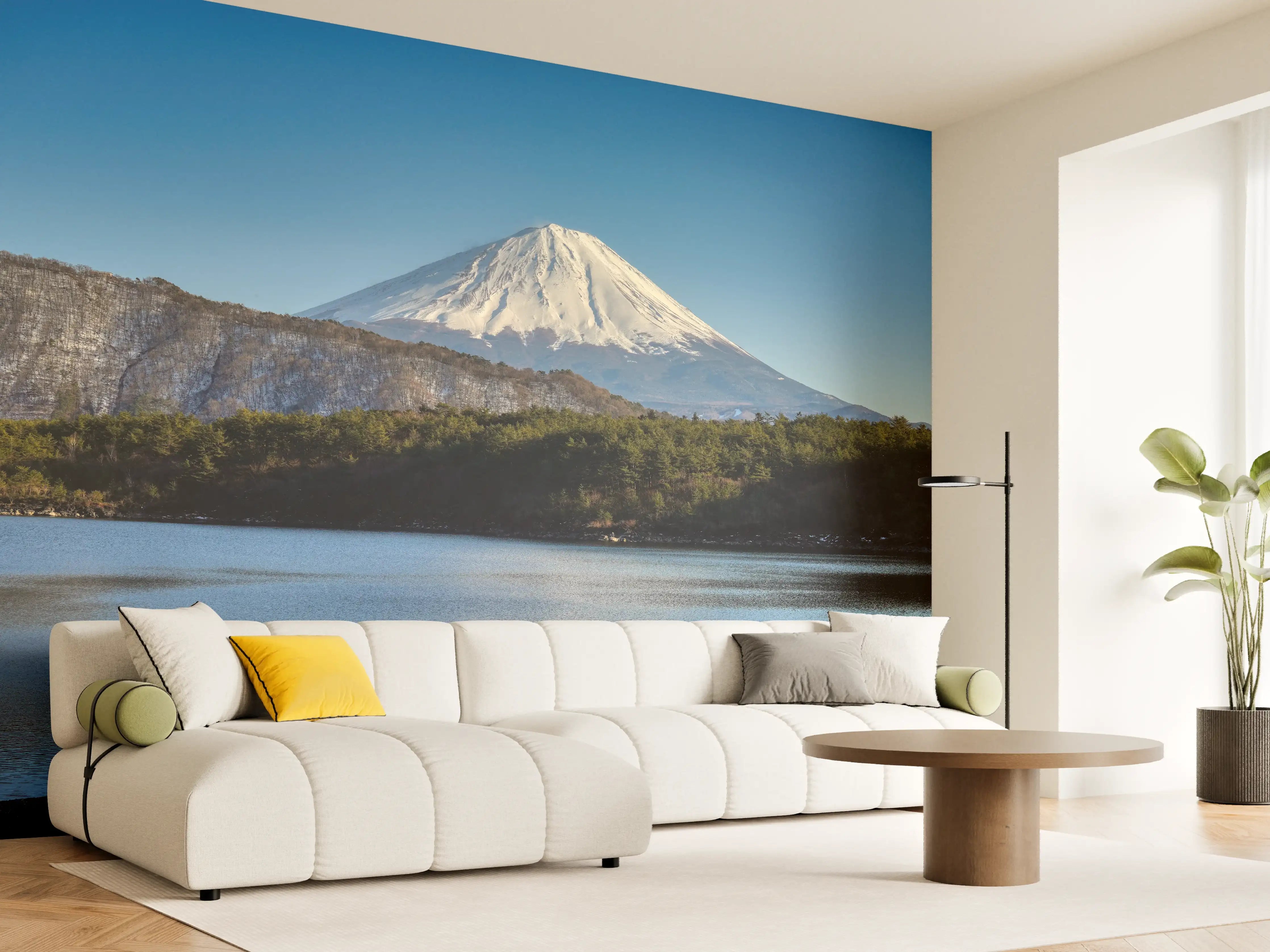 Wandverkleidung Wohnzimmer - Spektakulärer Blick auf den Mount Fuji bei Sonnenaufgang