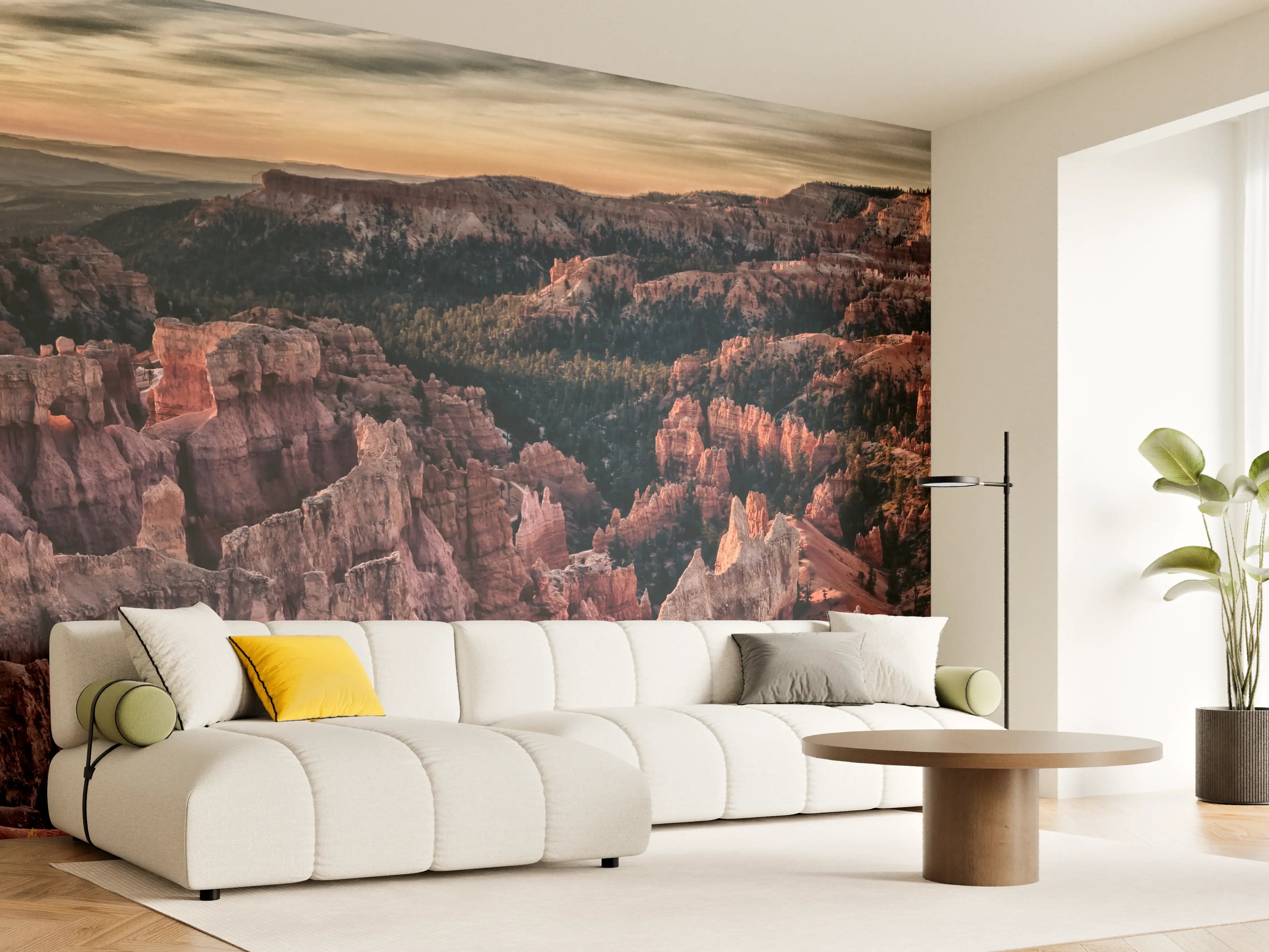 Wandverkleidung Wohnzimmer - Spektakulärer Blick über den Grand Canyon bei Sonnenuntergang