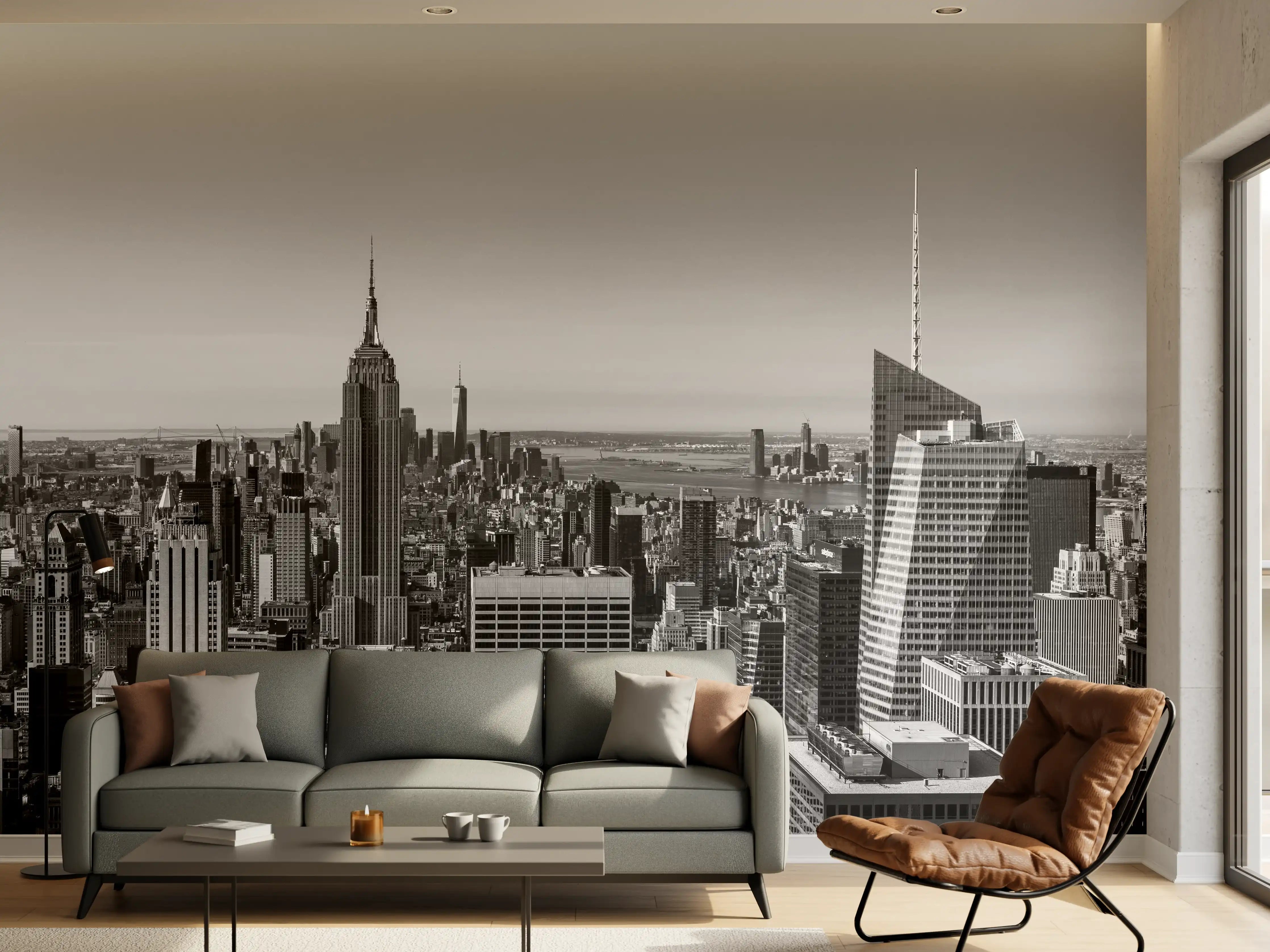 Wandverkleidung Wohnzimmer - Stadtaufnahme New York City