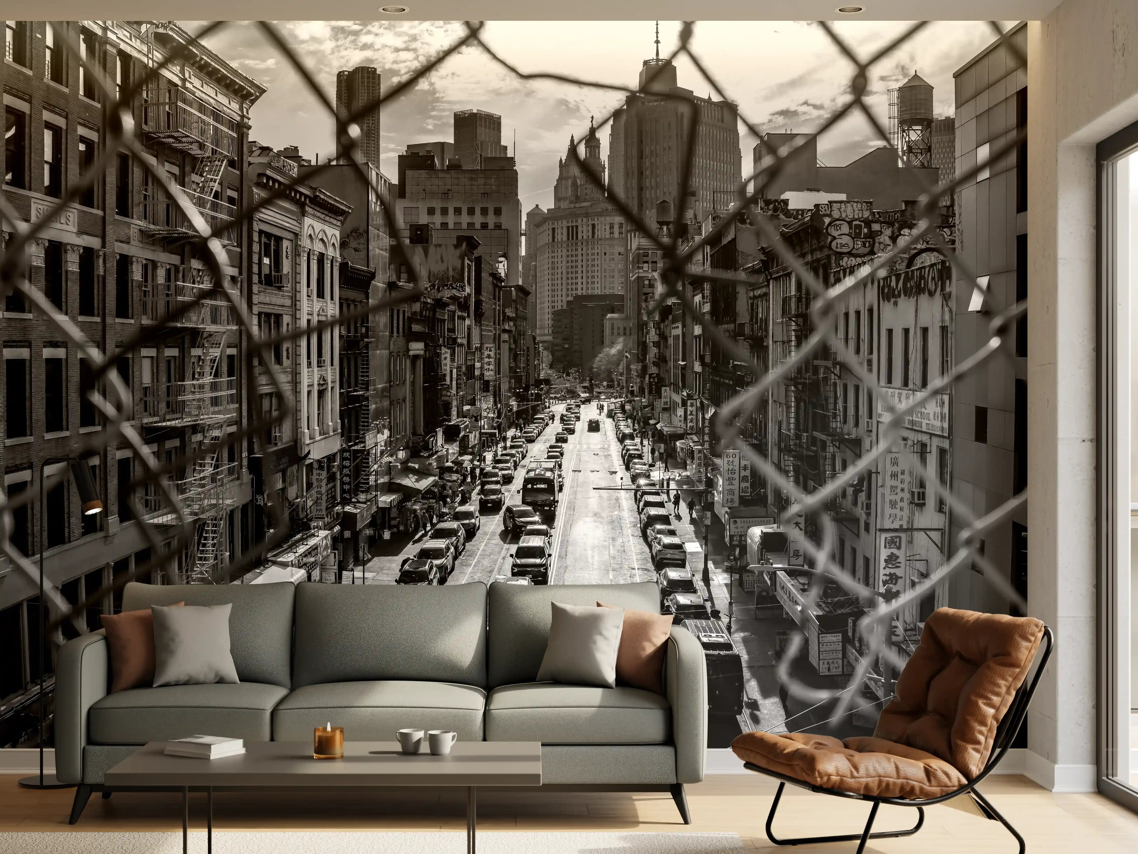 Wandverkleidung Wohnzimmer - Stadtbild - China Town, New York