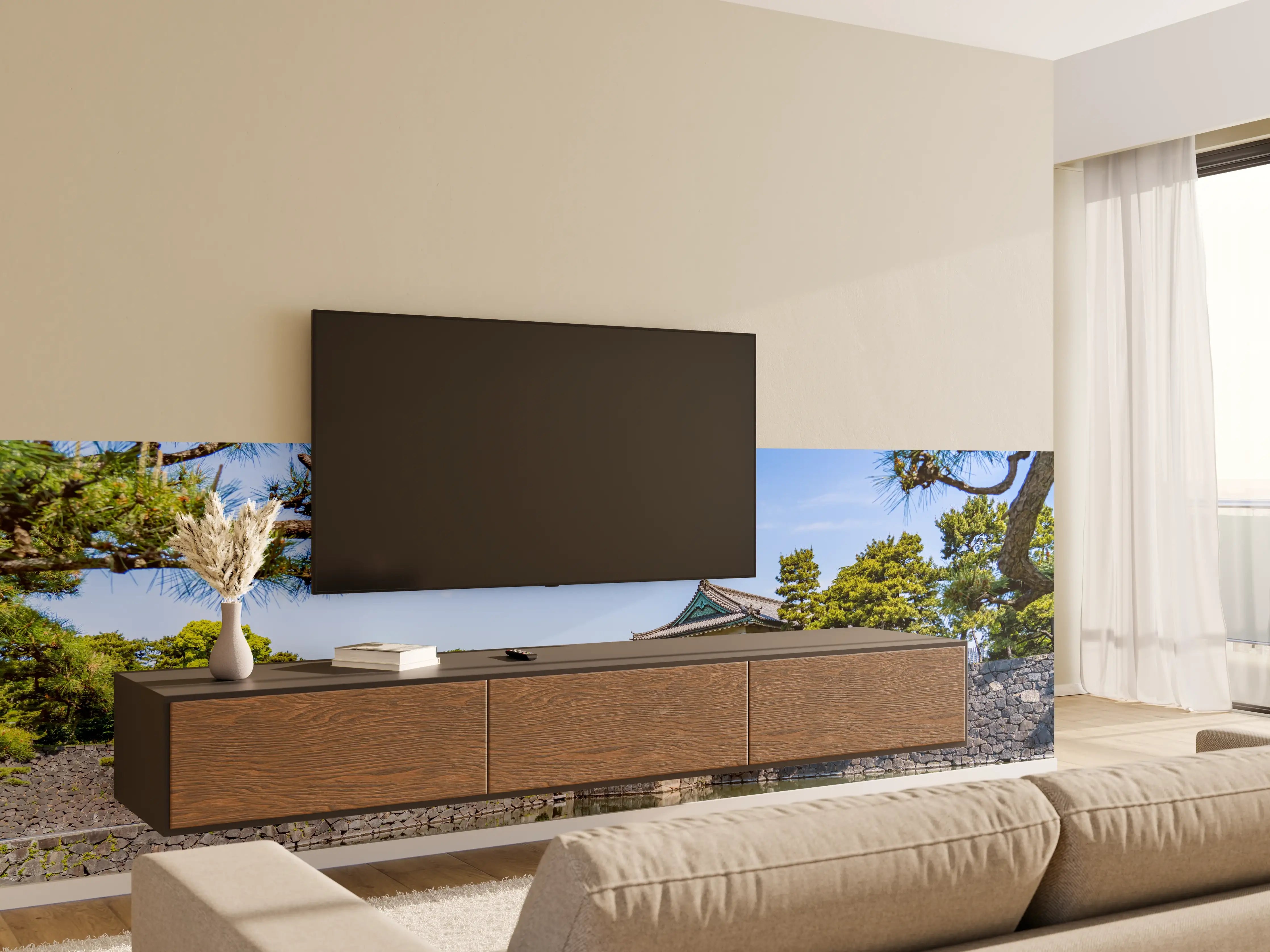 Wandverkleidung Wohnzimmer - Stadtlandschaft von Tokio