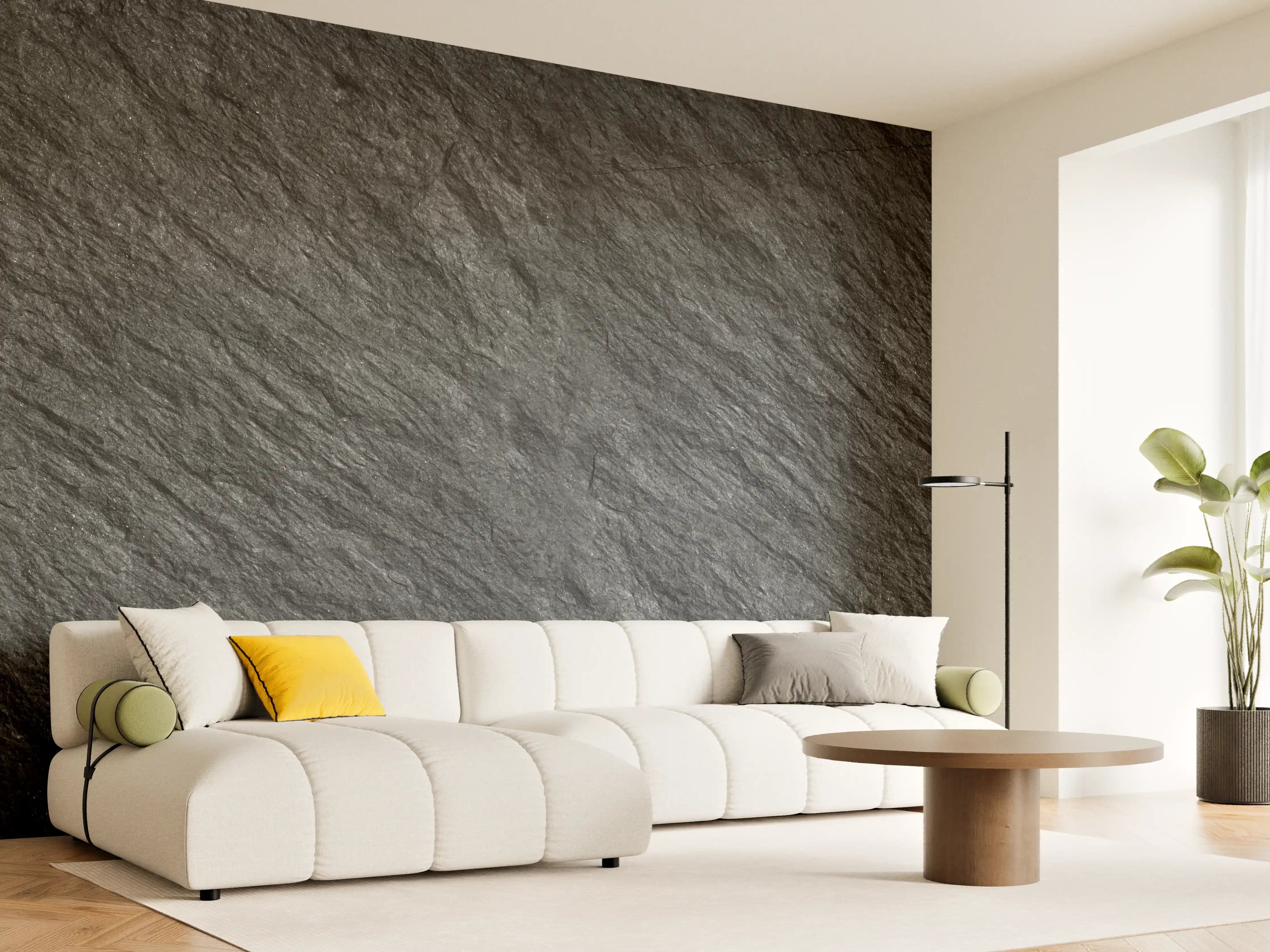 Wandverkleidung Wohnzimmer - Steintextur mit Rissen