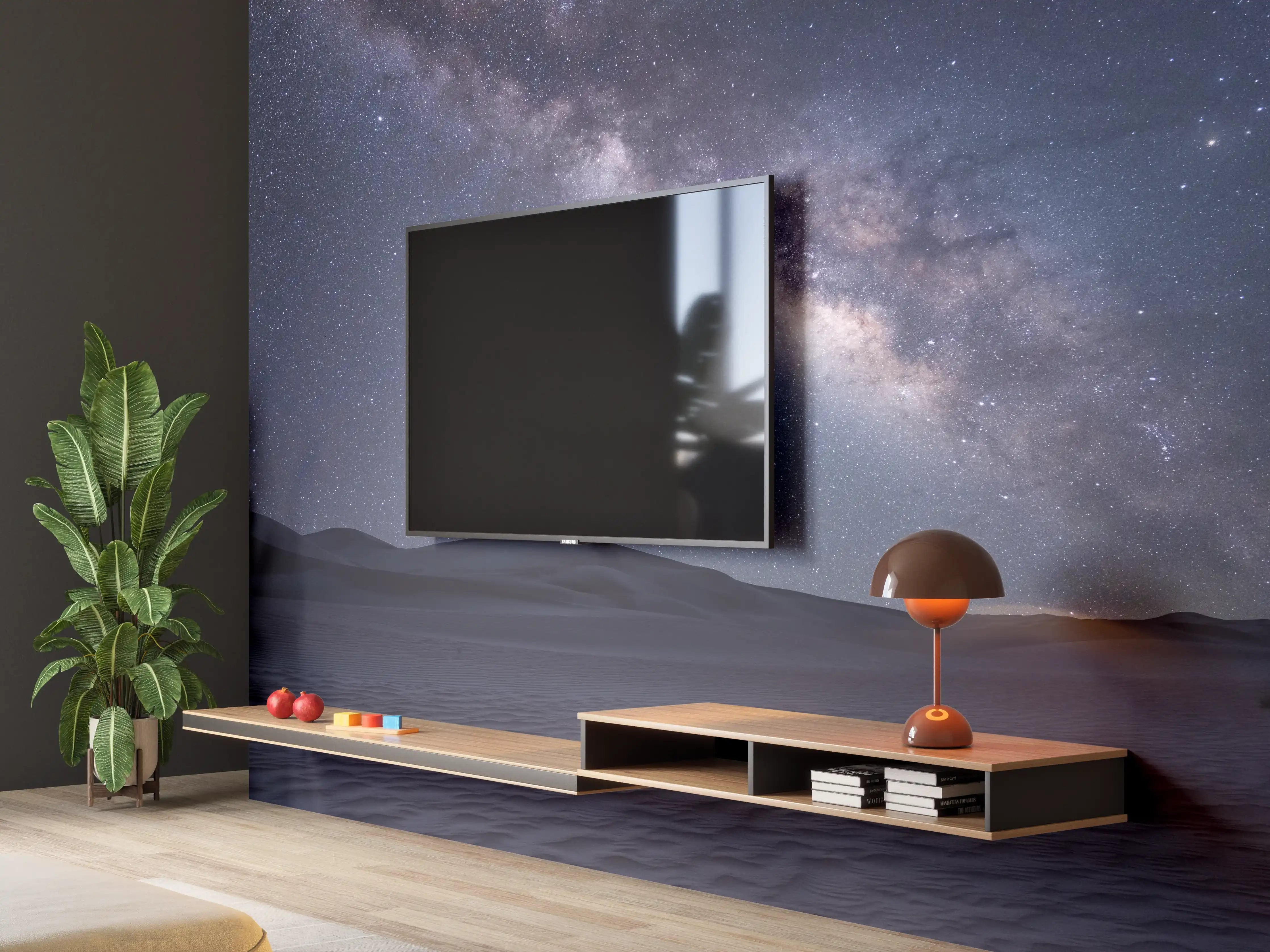 Wandverkleidung Wohnzimmer - Sternenklarer Nachthimmel