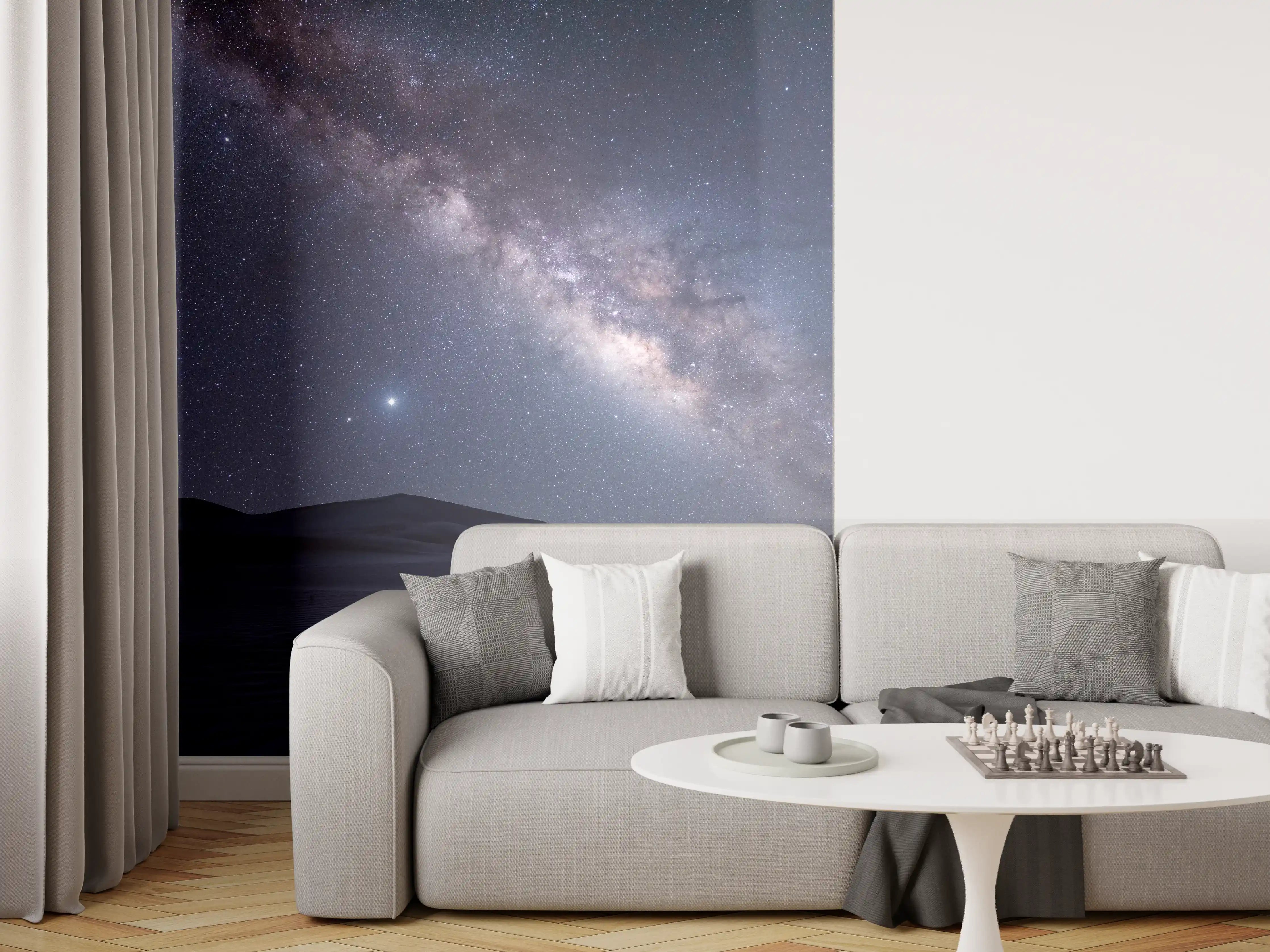Wandverkleidung Wohnzimmer - Sternenklarer Nachthimmel