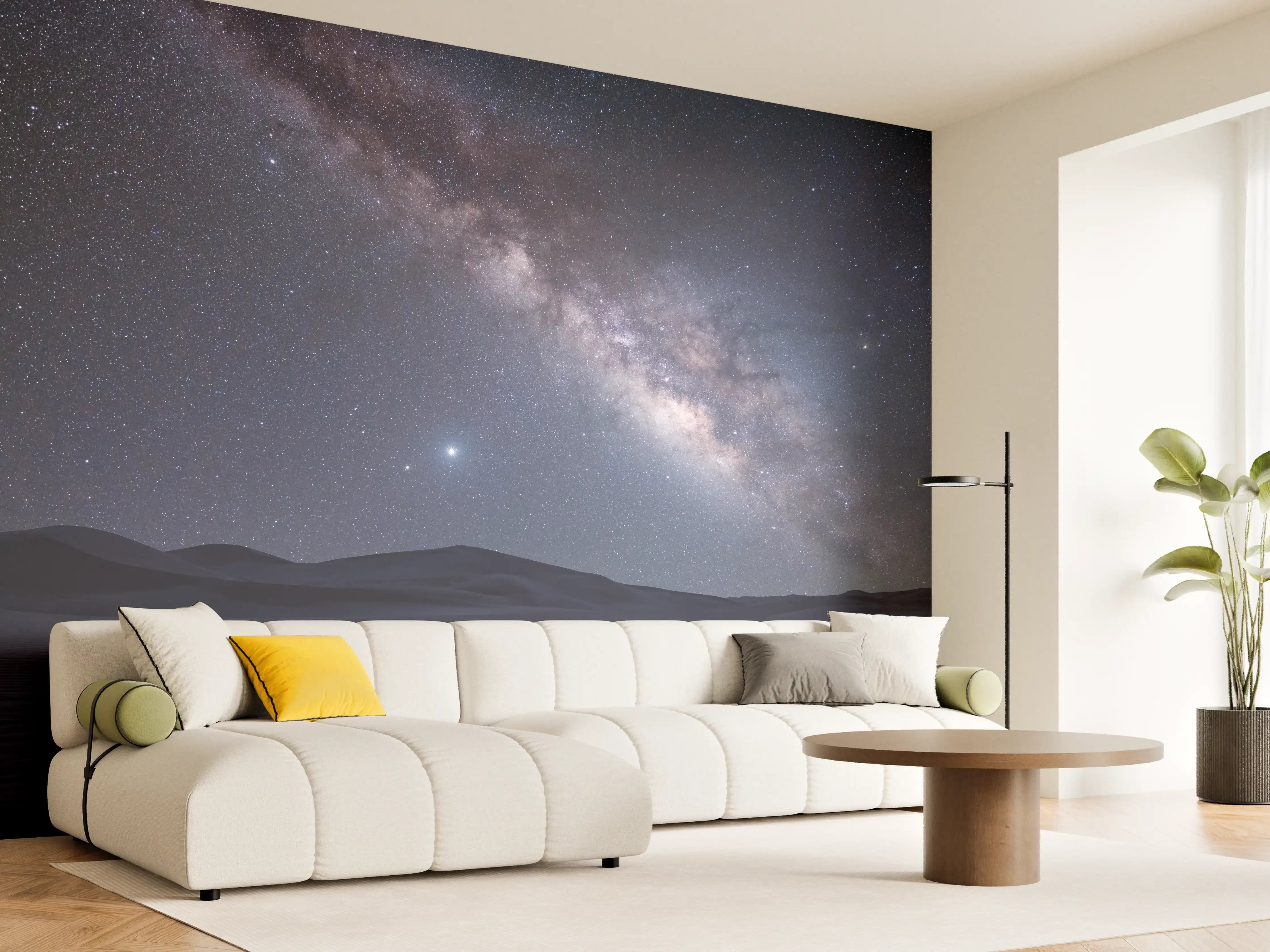 Wandverkleidung Wohnzimmer - Sternenklarer Nachthimmel