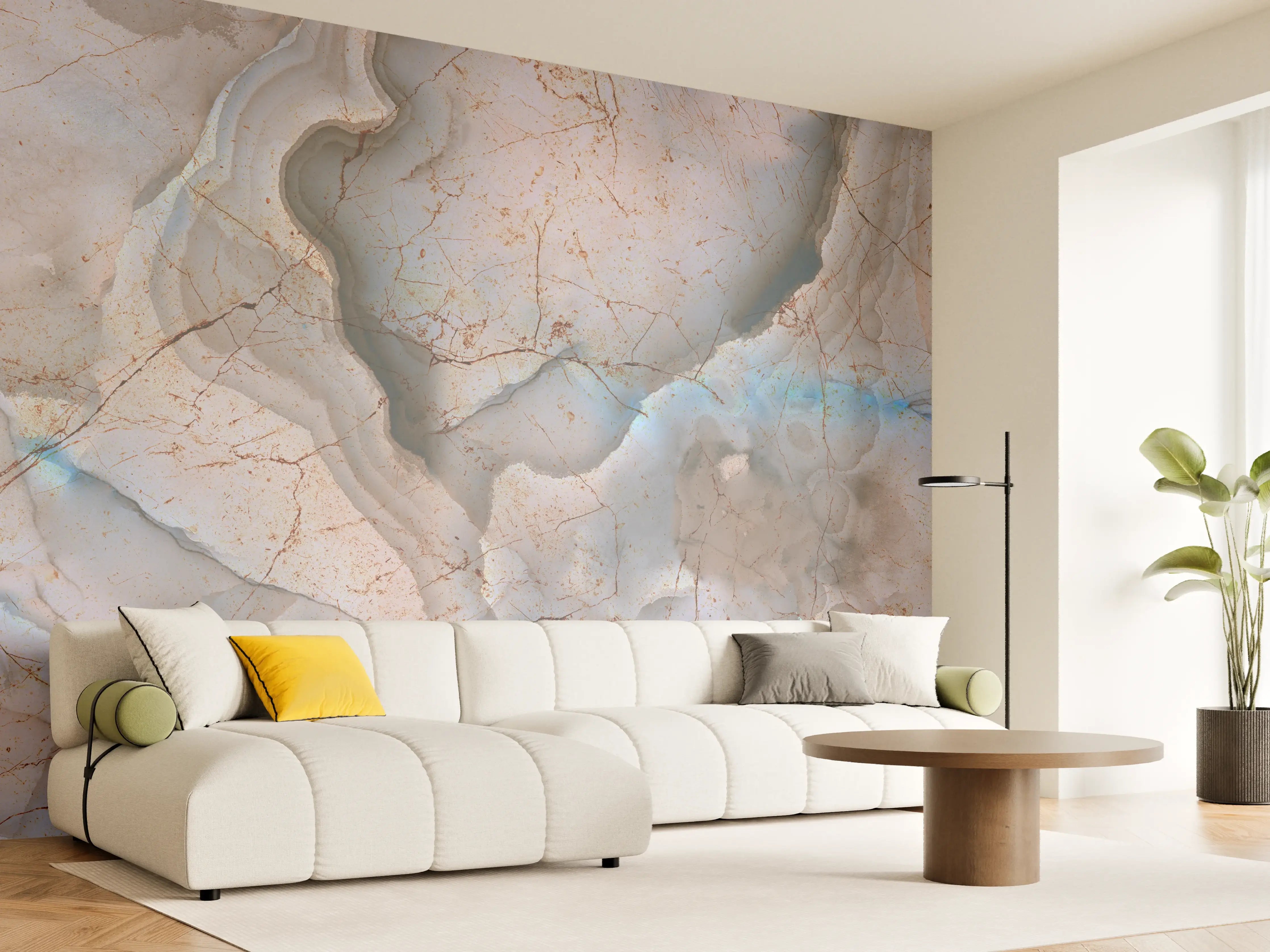 Wandverkleidung Wohnzimmer - Stilvolle Marmor Mischung