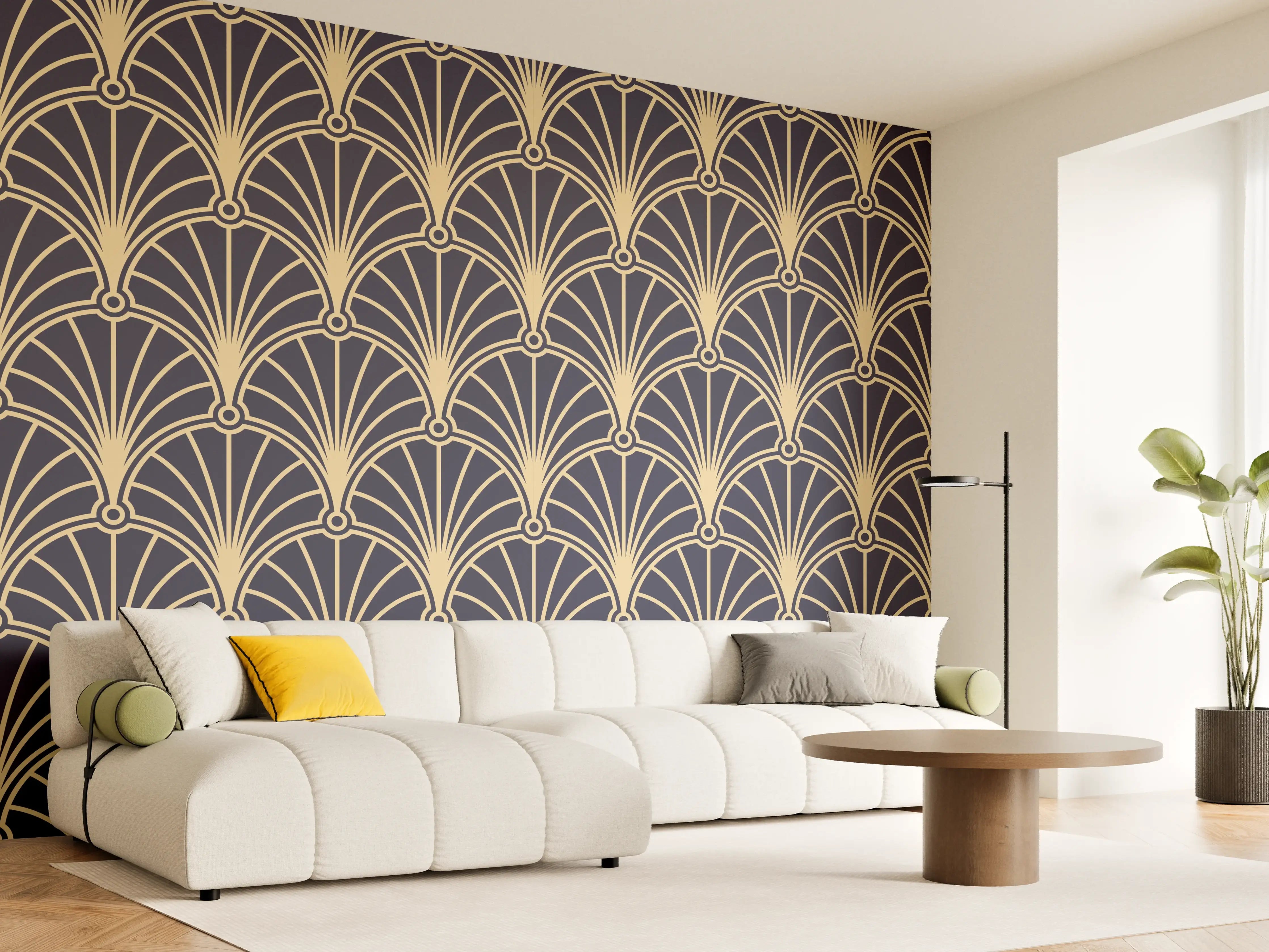 Wandverkleidung Wohnzimmer - Stilvolles Art-Deko-Muster