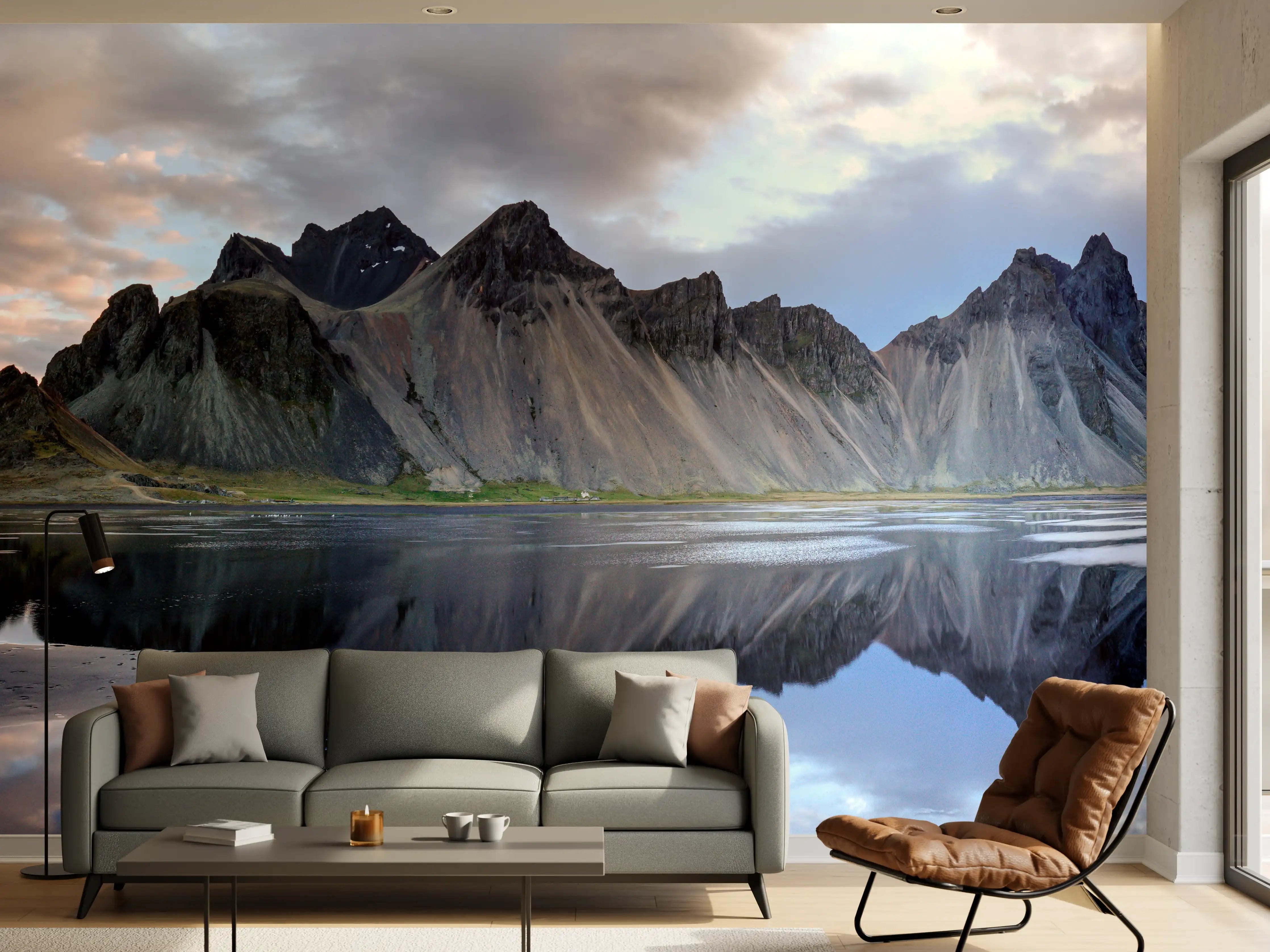 Wandverkleidung Wohnzimmer - Stokksnes an der isländischen Küste