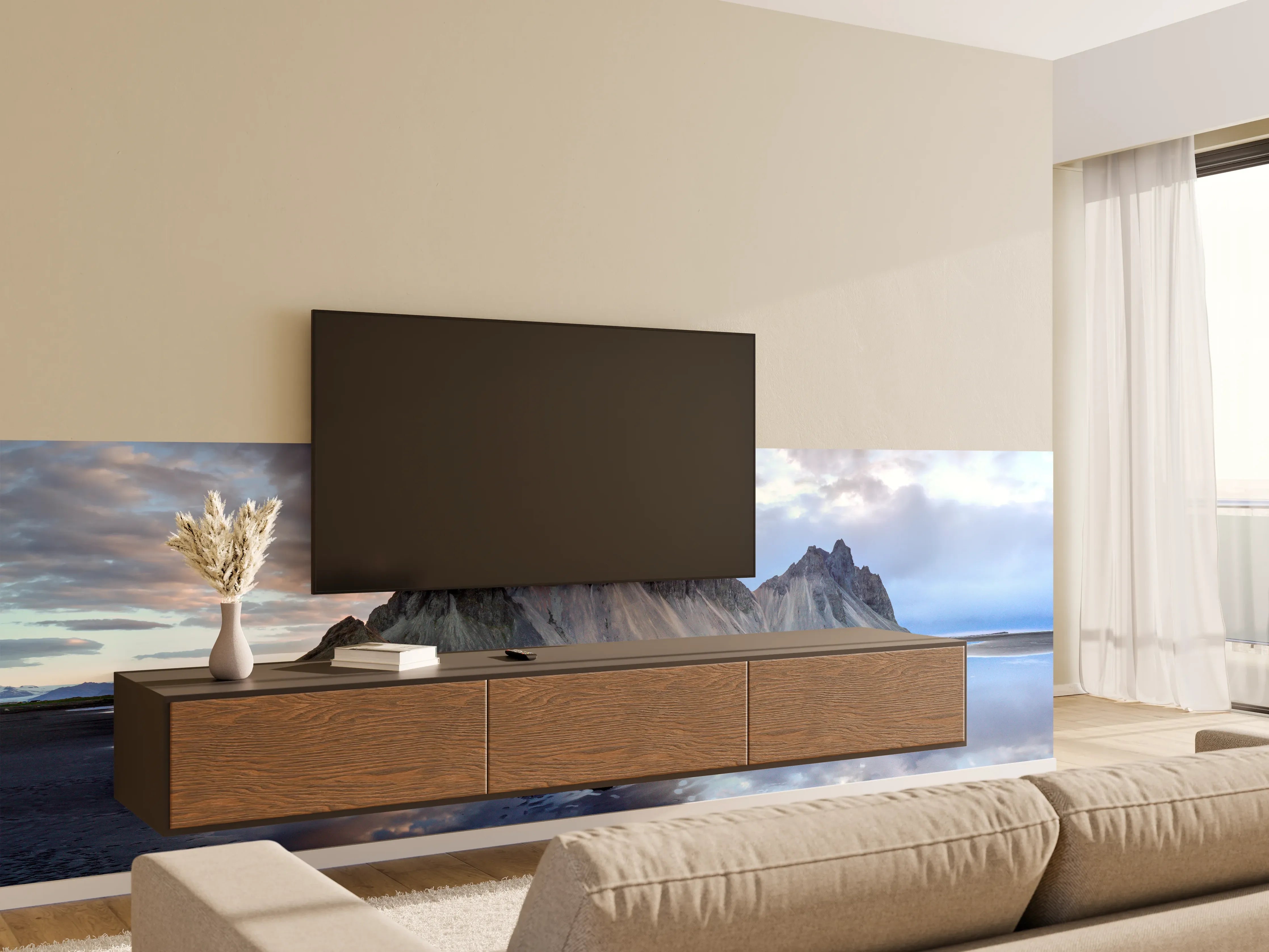 Wandverkleidung Wohnzimmer - Stokksnes an der isländischen Küste