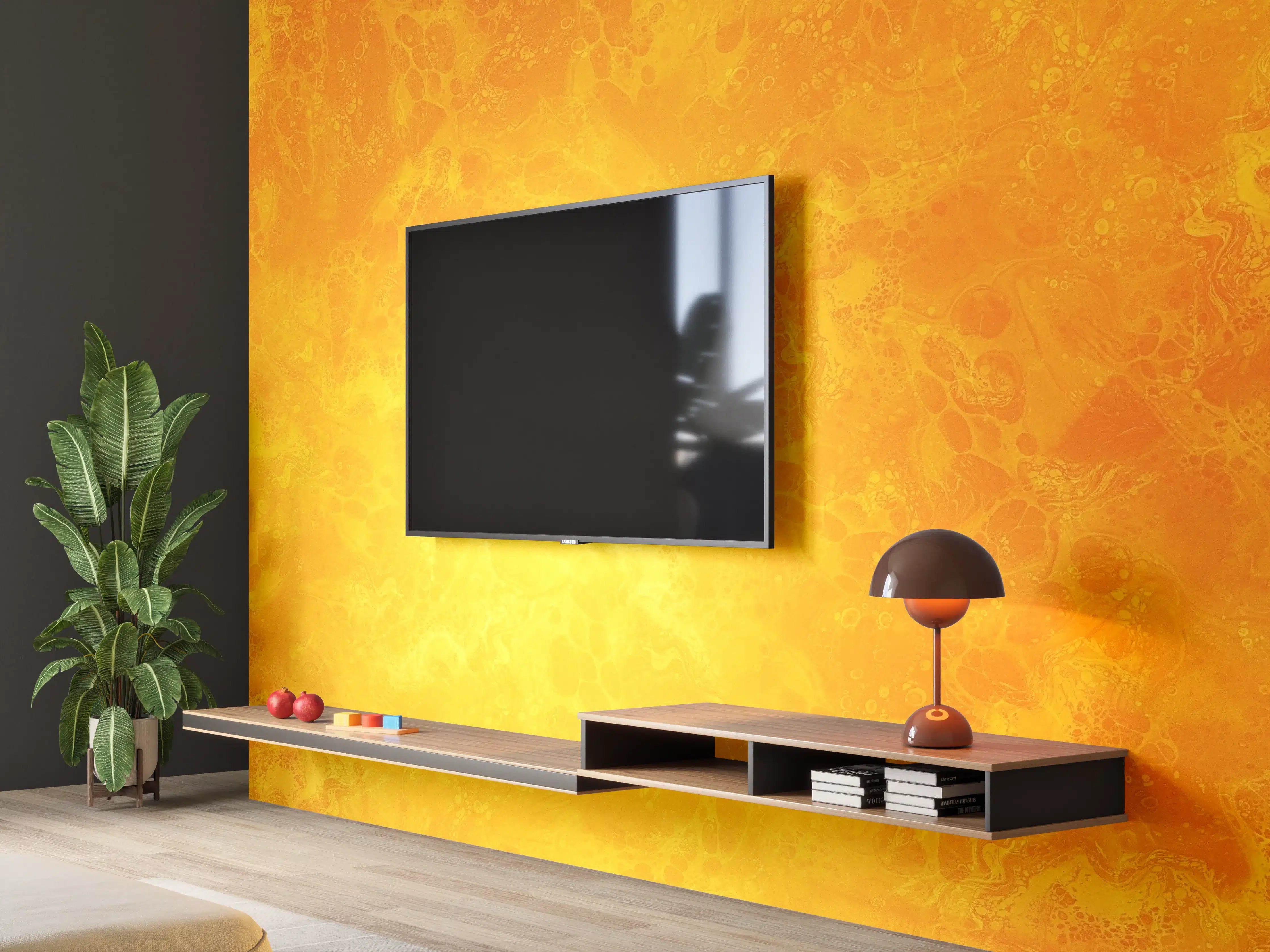 Wandverkleidung Wohnzimmer - Strahlendes Orange: Lebendige Farbpalette