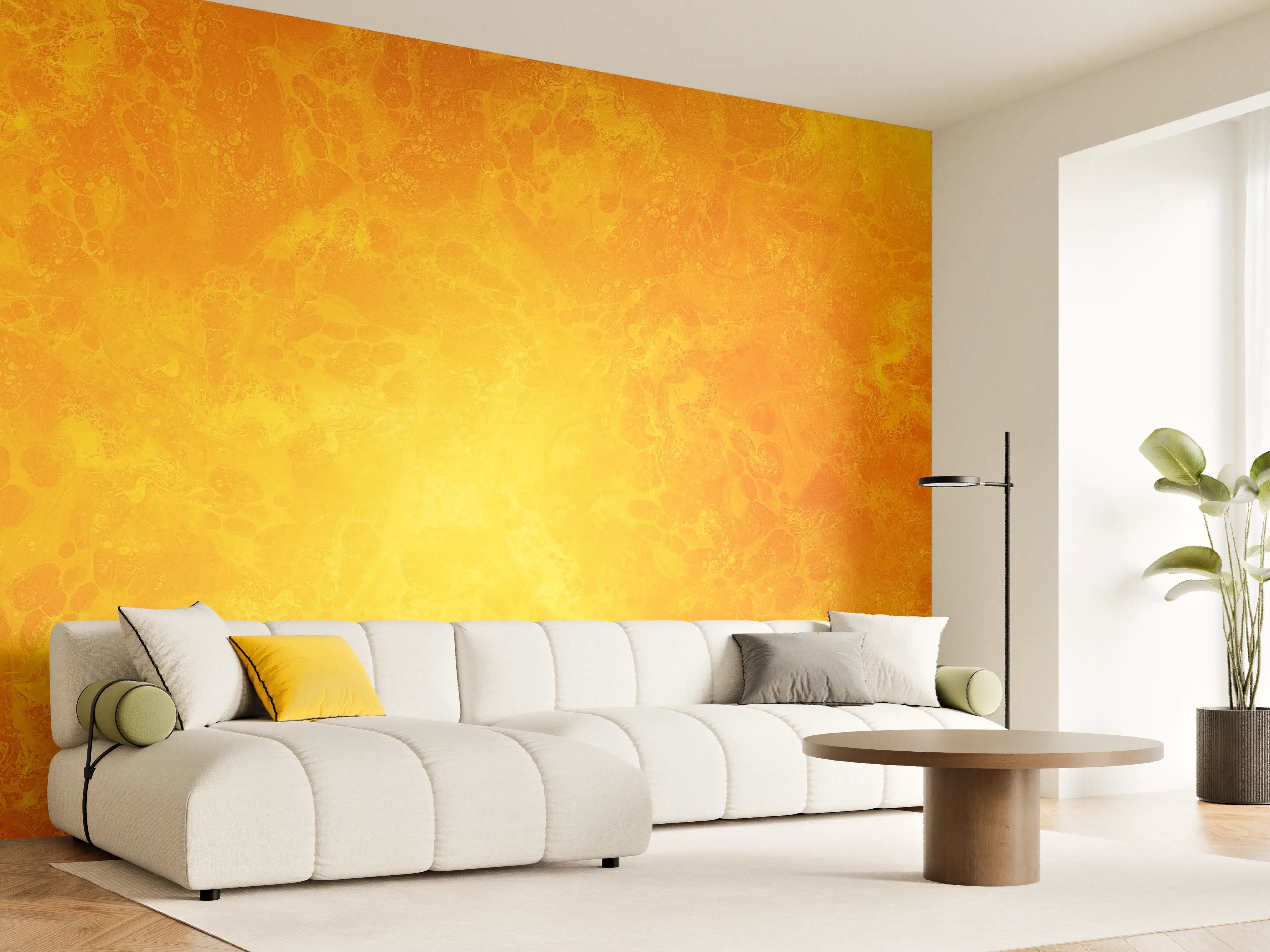 Wandverkleidung Wohnzimmer - Strahlendes Orange: Lebendige Farbpalette