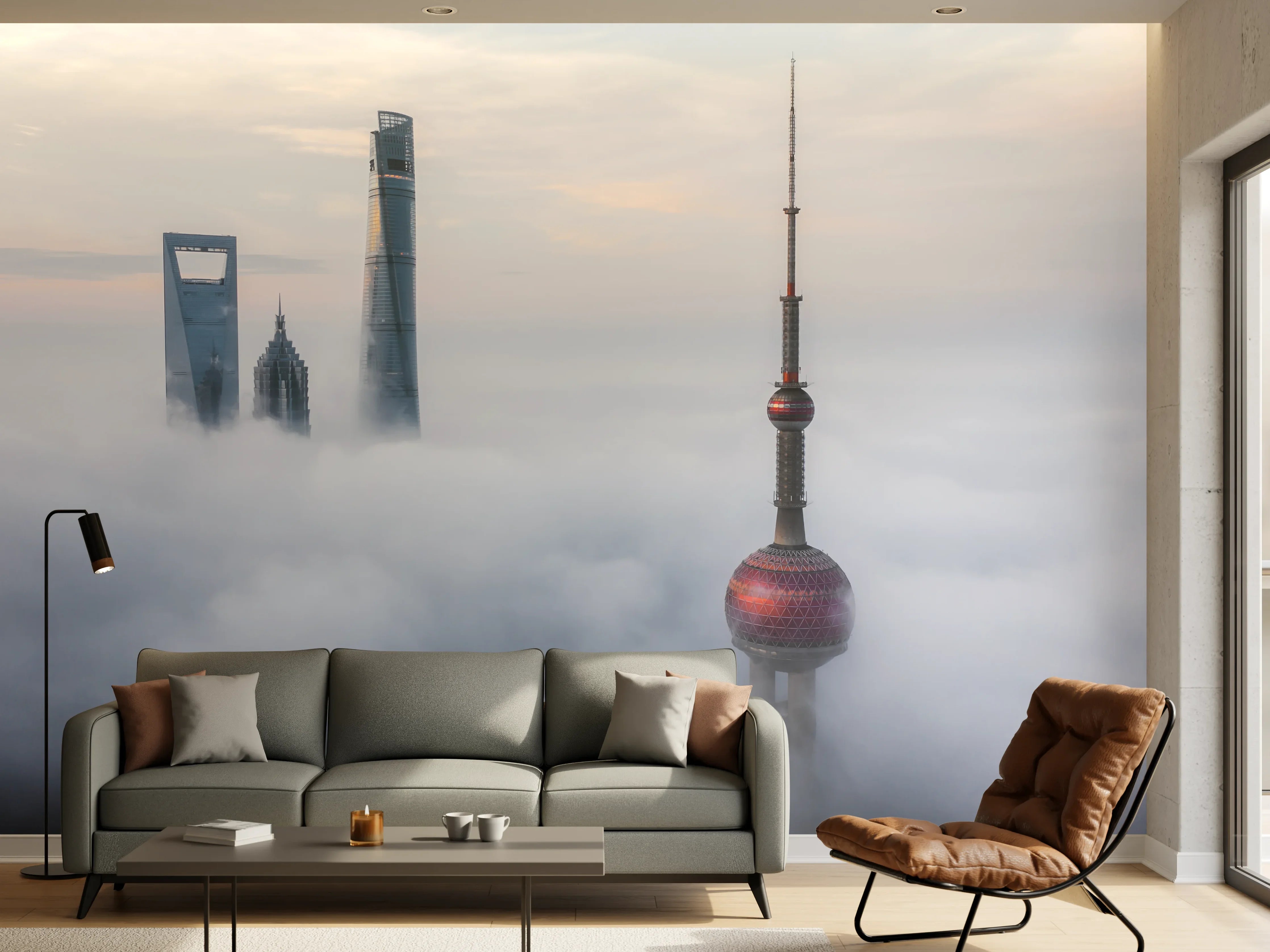 Wandverkleidung Wohnzimmer - Straßen der Zukunft