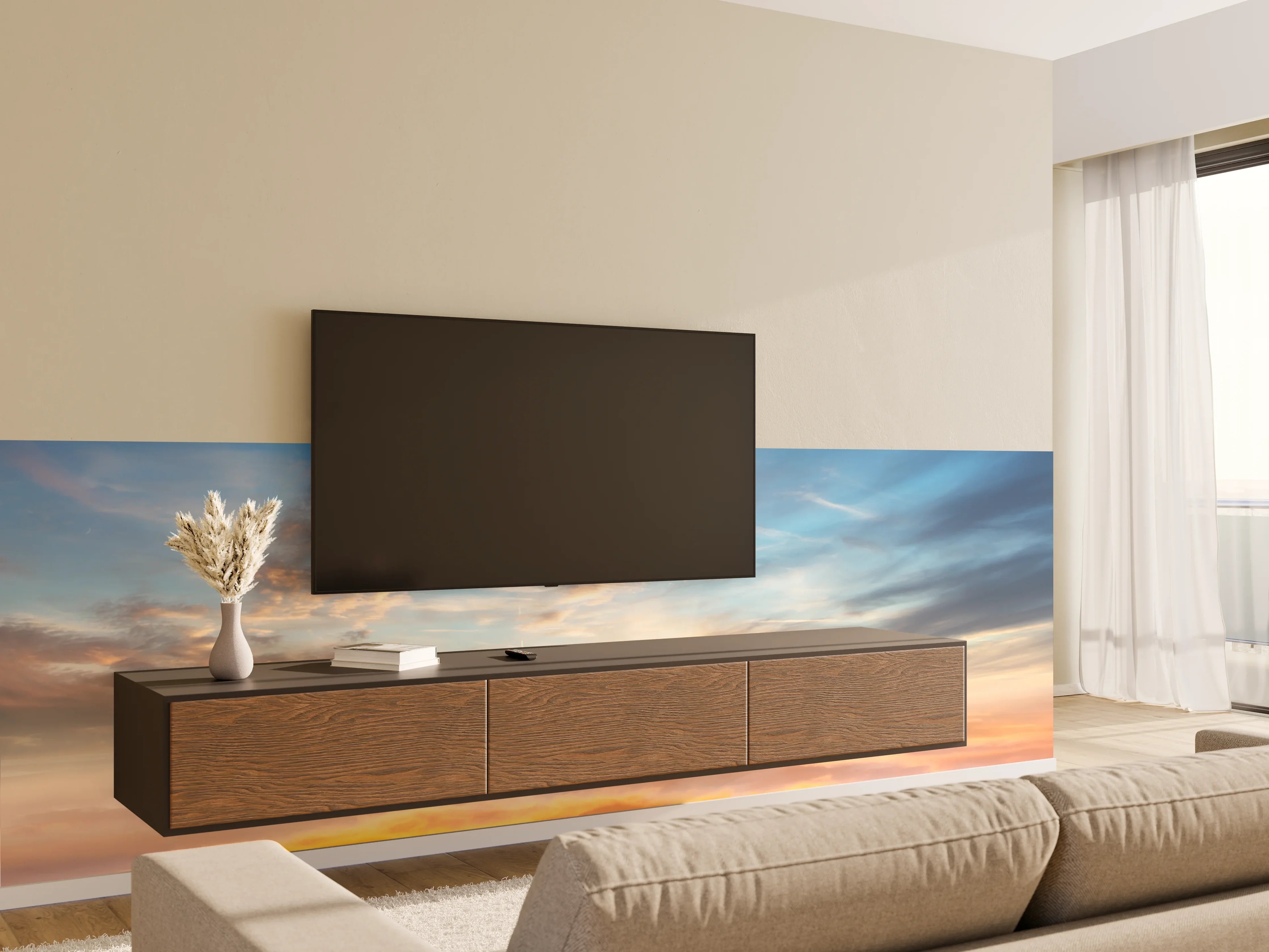 Wandverkleidung Wohnzimmer - Stunning Sunset Sky