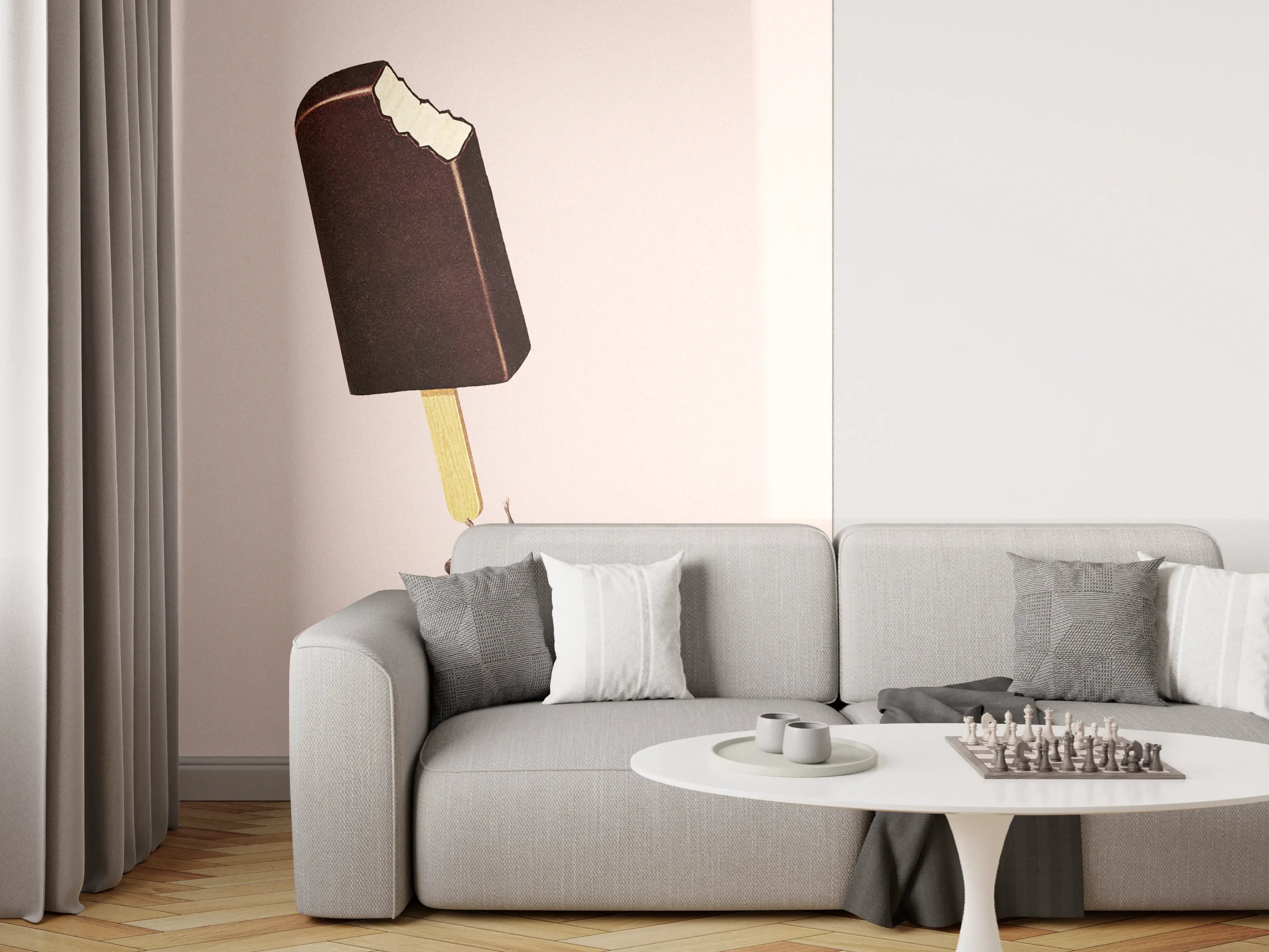 Wandverkleidung Wohnzimmer - Süßer Eis am Stiel mit Kindern