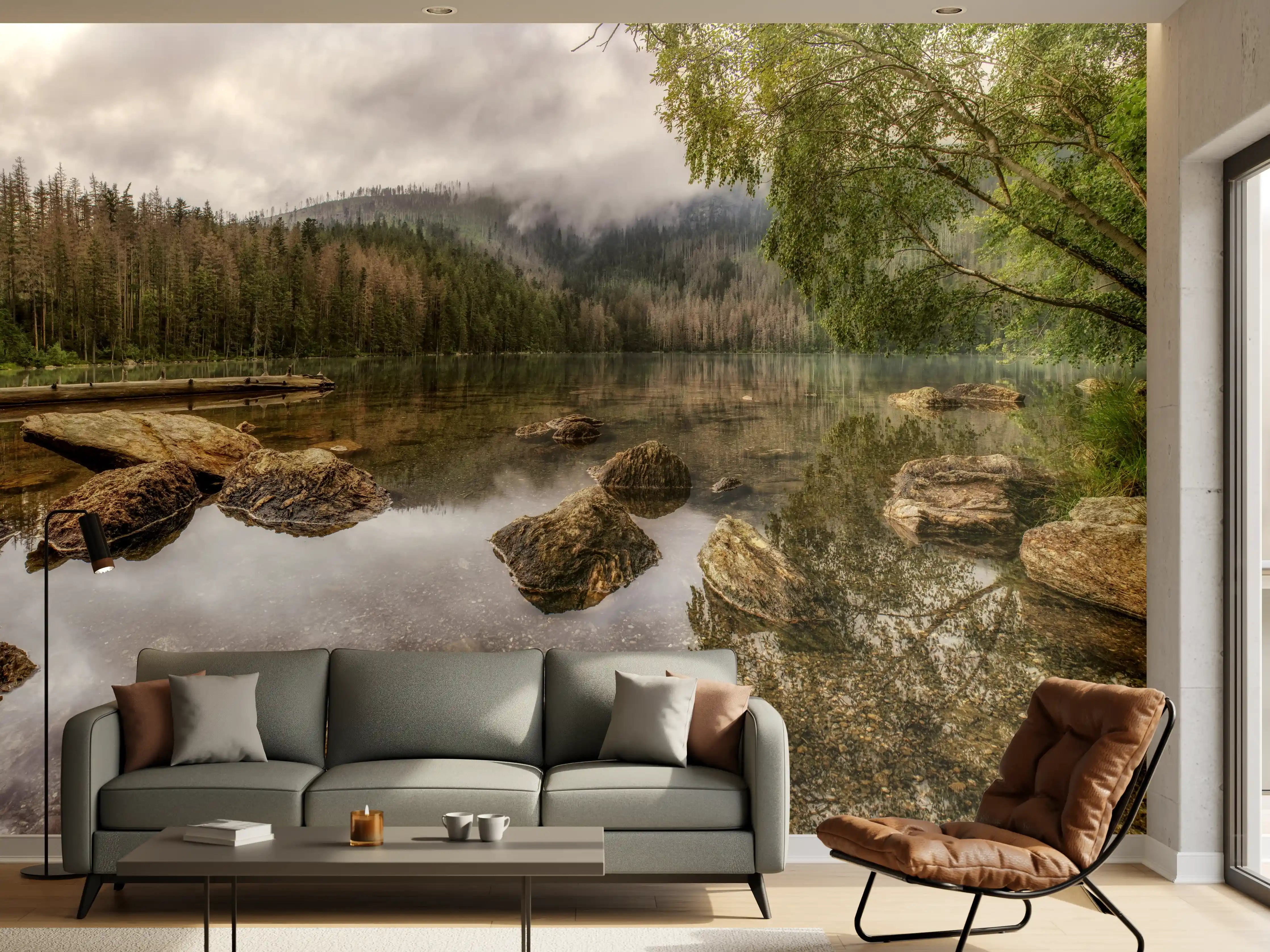 Wandverkleidung Wohnzimmer - Sumava - Schwarzer See - Tschechische Republik