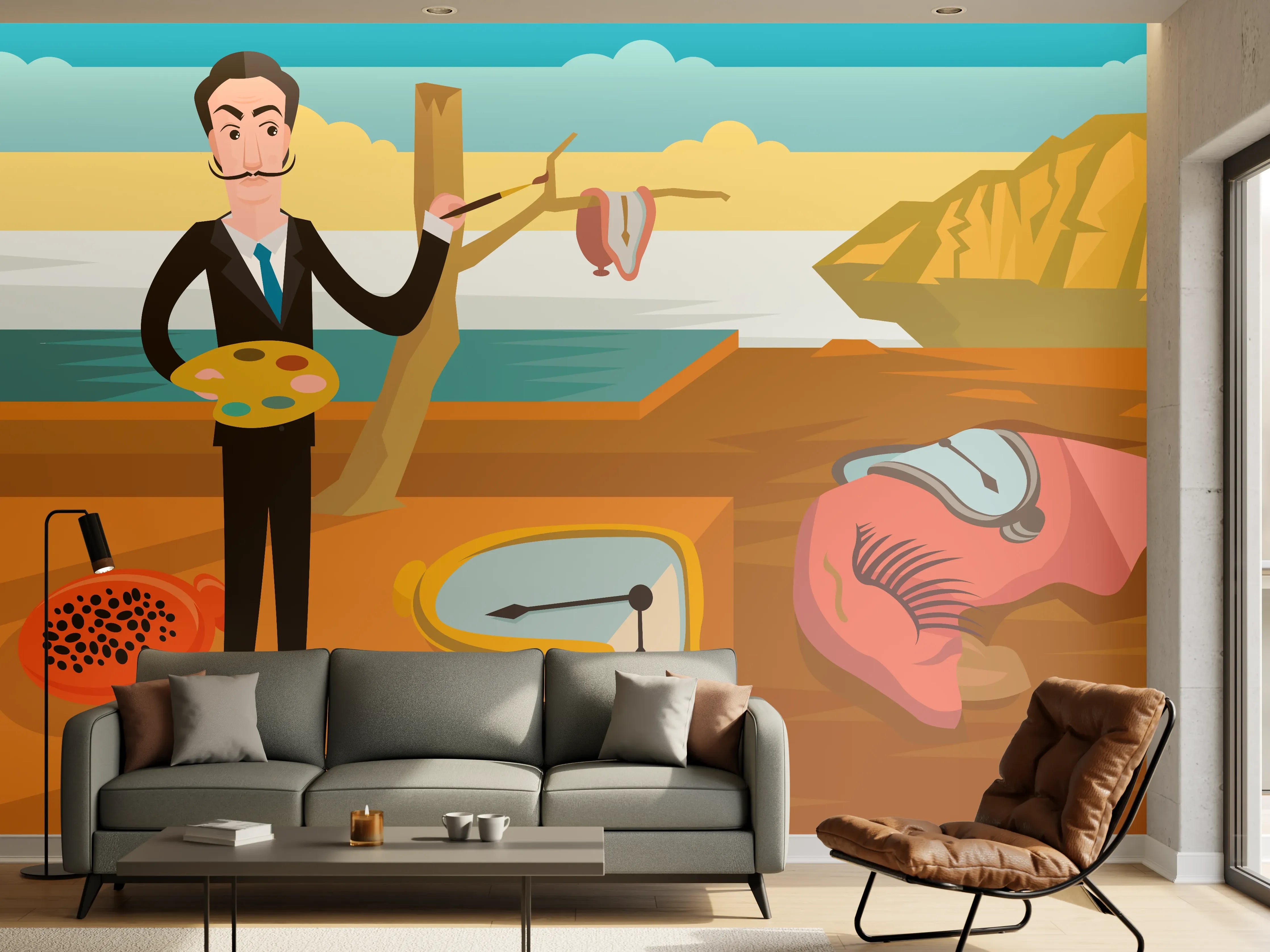 Wandverkleidung Wohnzimmer - Surrealismus Meeresblick Malerei
