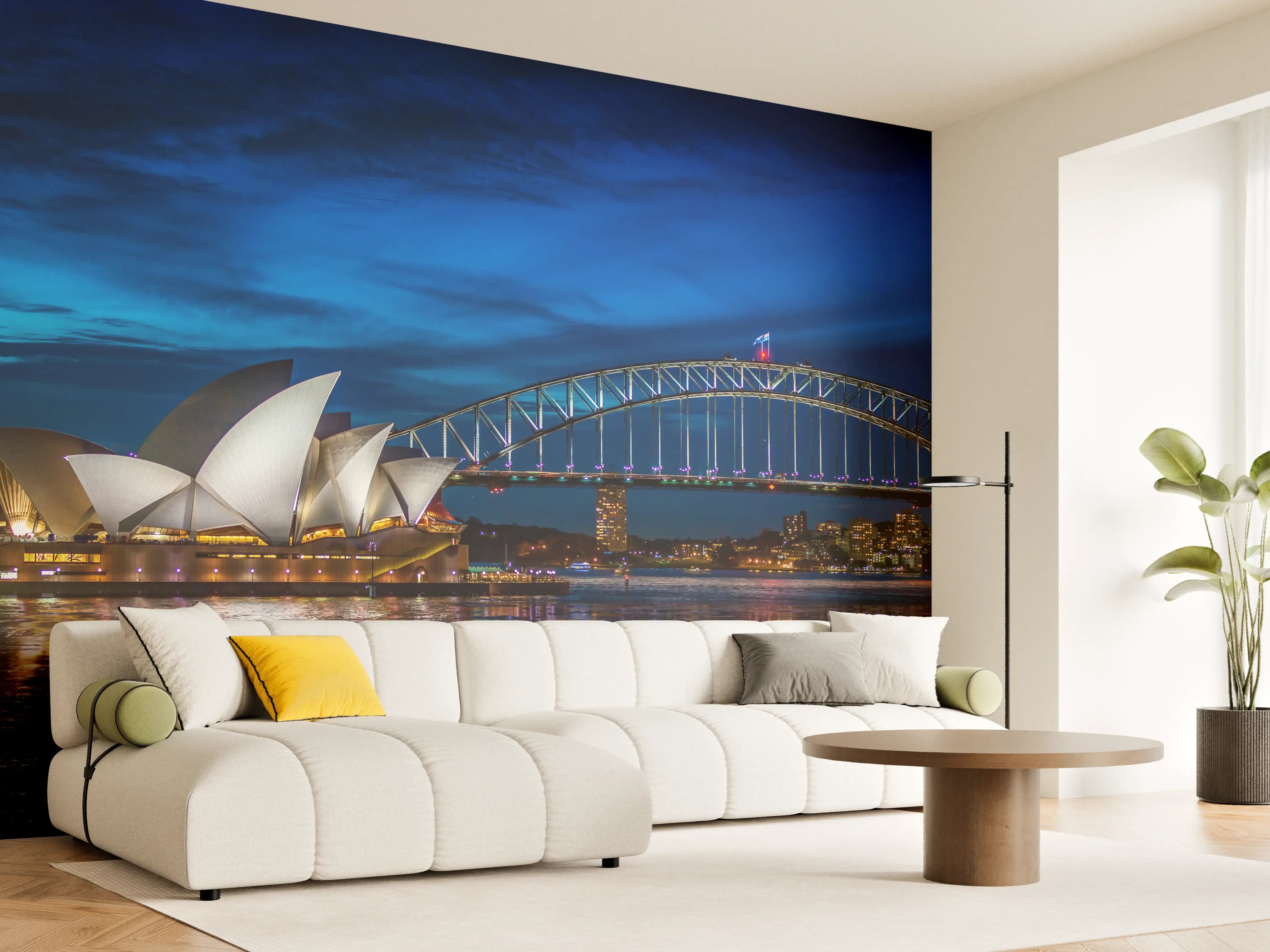 Wandverkleidung Wohnzimmer - Sydney Opernhaus bei Nacht