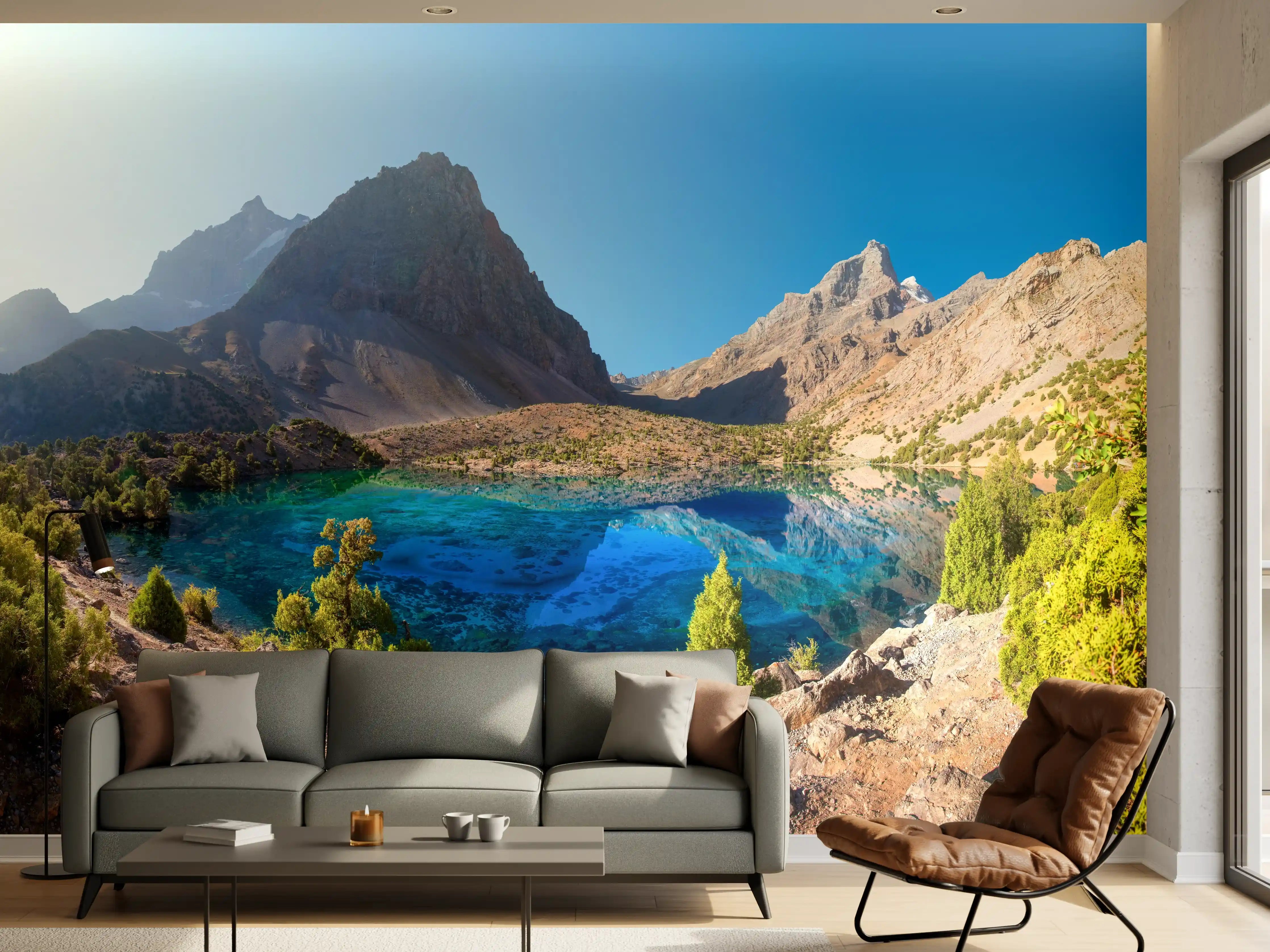 Wandverkleidung Wohnzimmer - Tadschikistan See