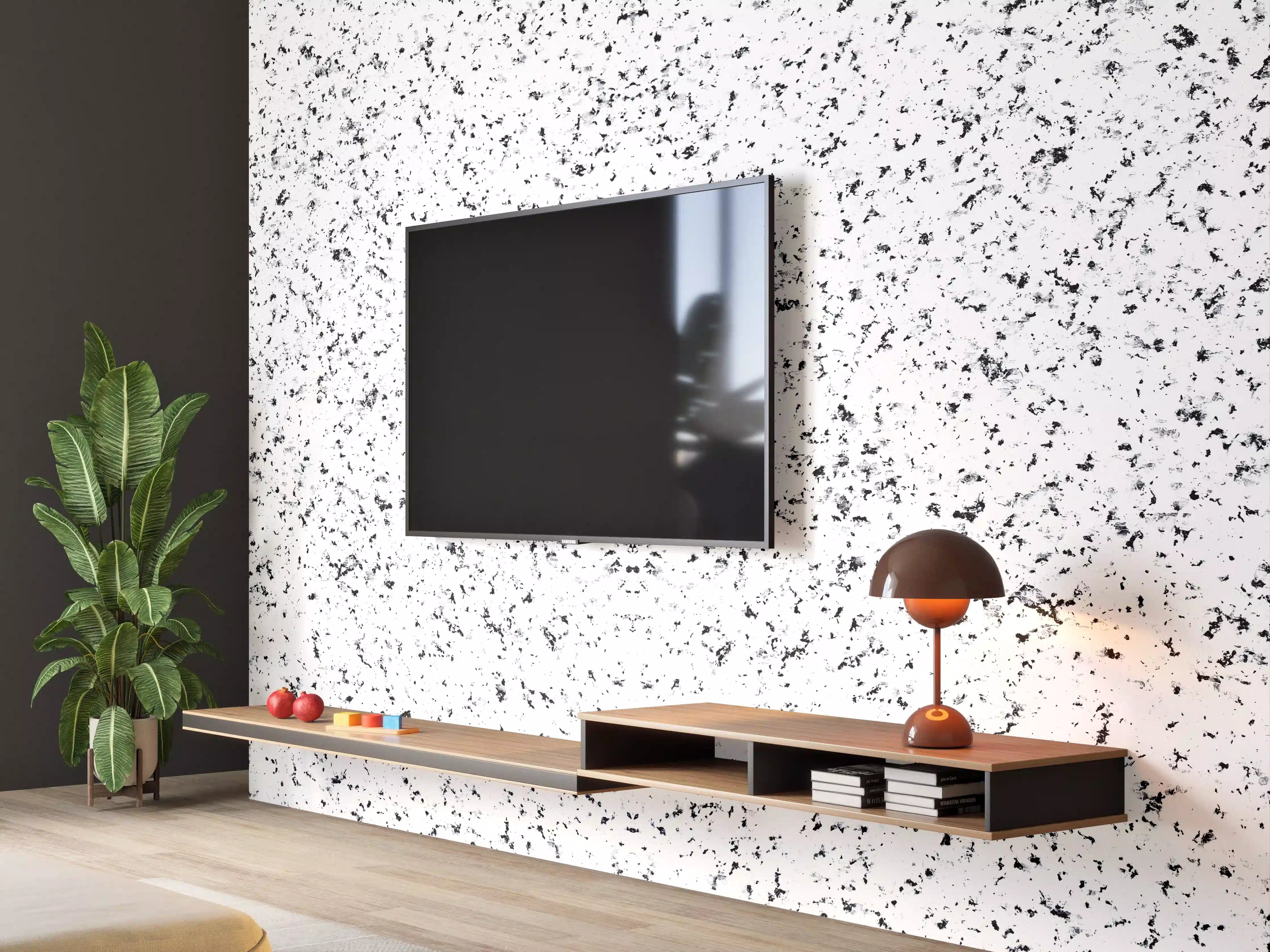 Wandverkleidung Wohnzimmer - Terrazzo Granit Textur