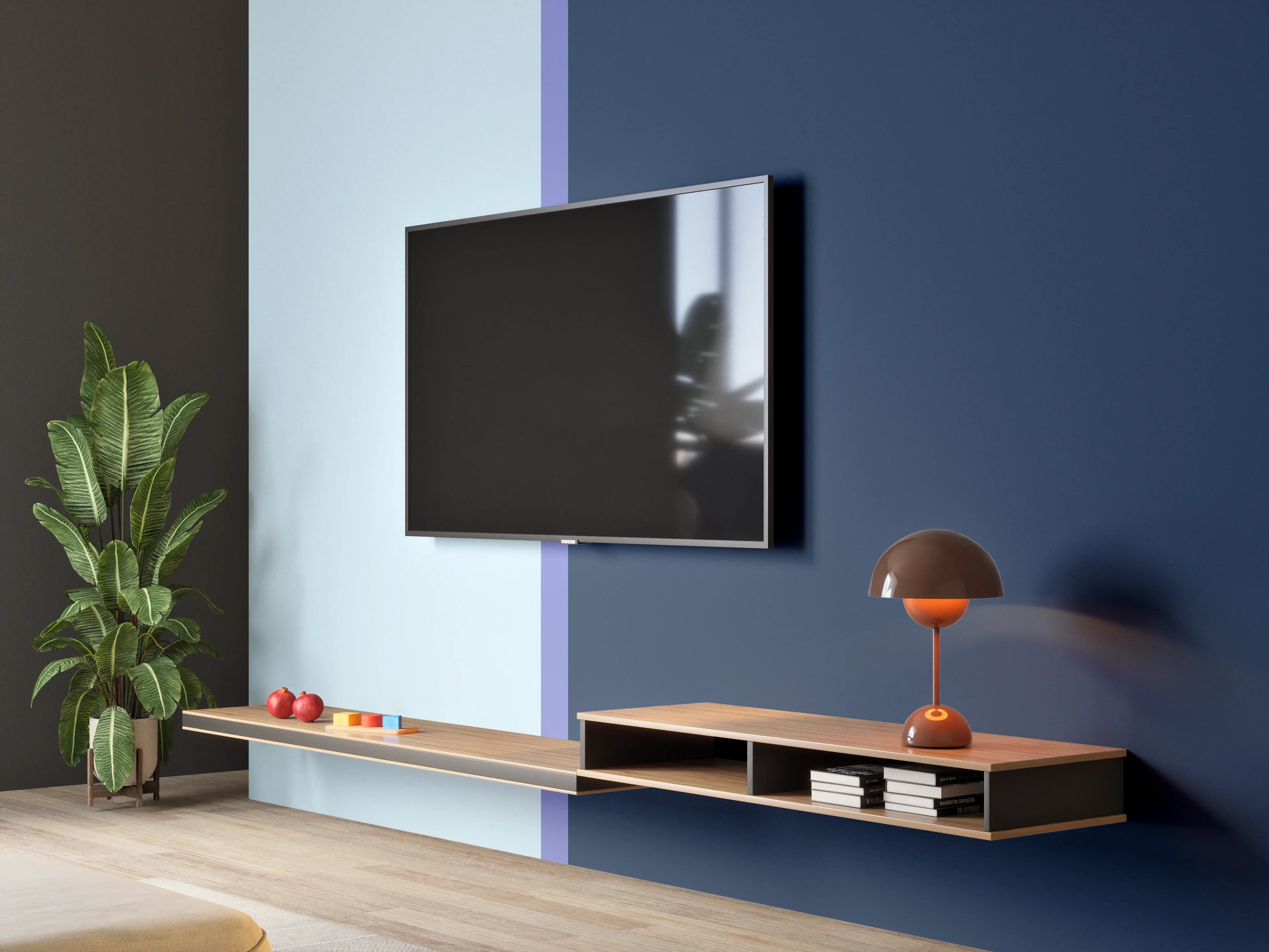 Wandverkleidung Wohnzimmer - The Blues - Easy Vertical - Blueberry