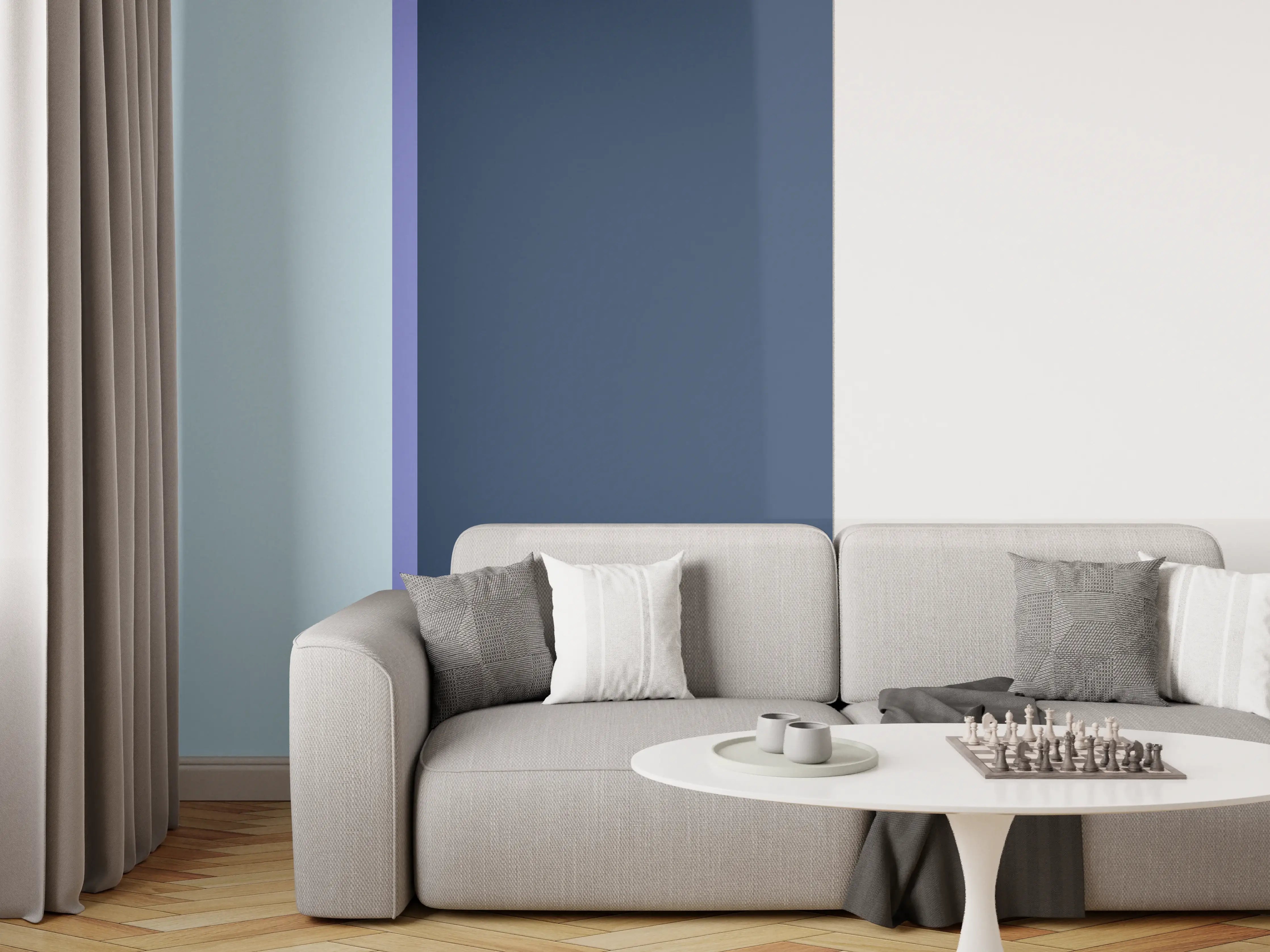 Wandverkleidung Wohnzimmer - The Blues - Easy Vertical - Blueberry