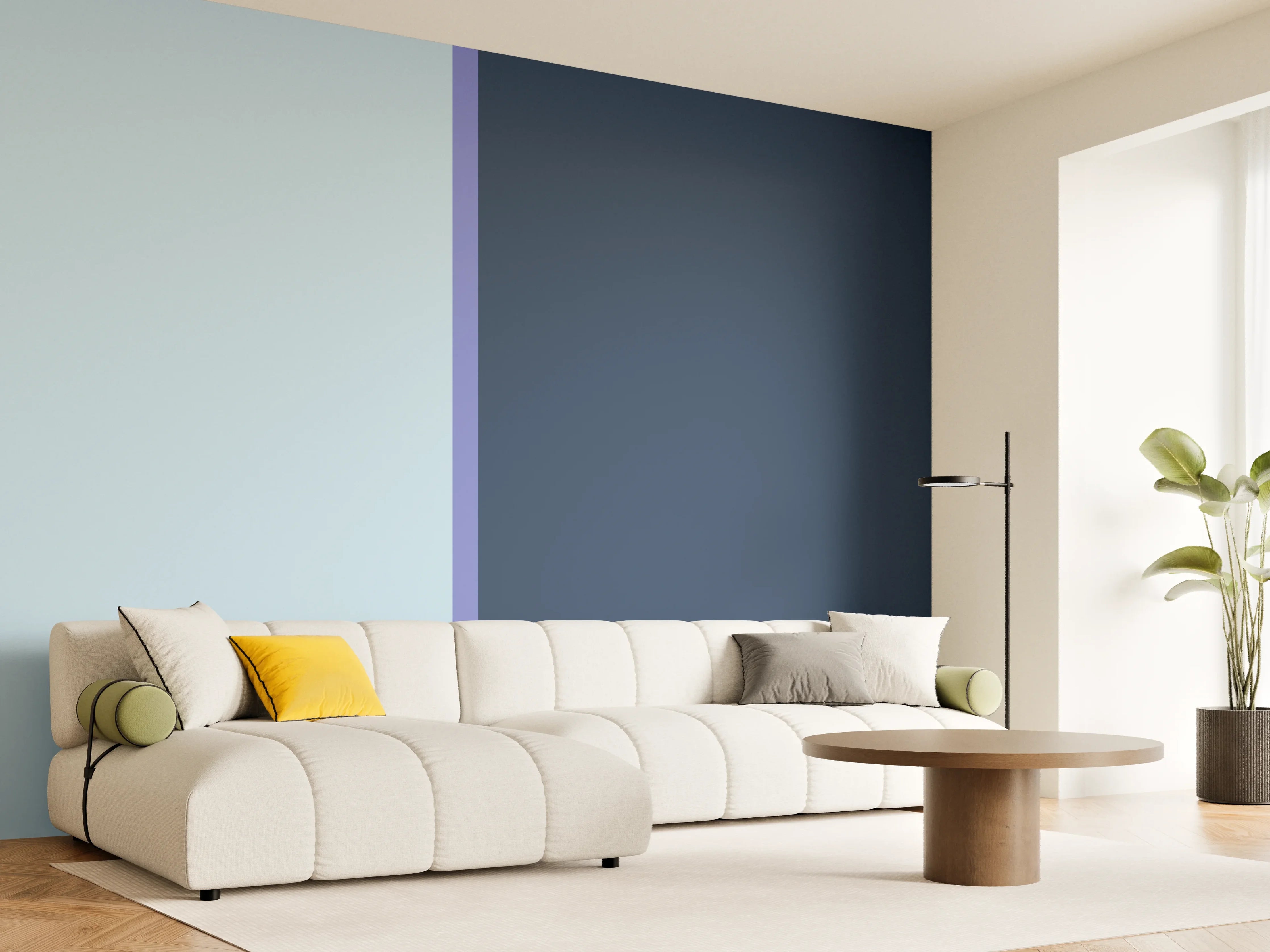 Wandverkleidung Wohnzimmer - The Blues - Easy Vertical - Blueberry