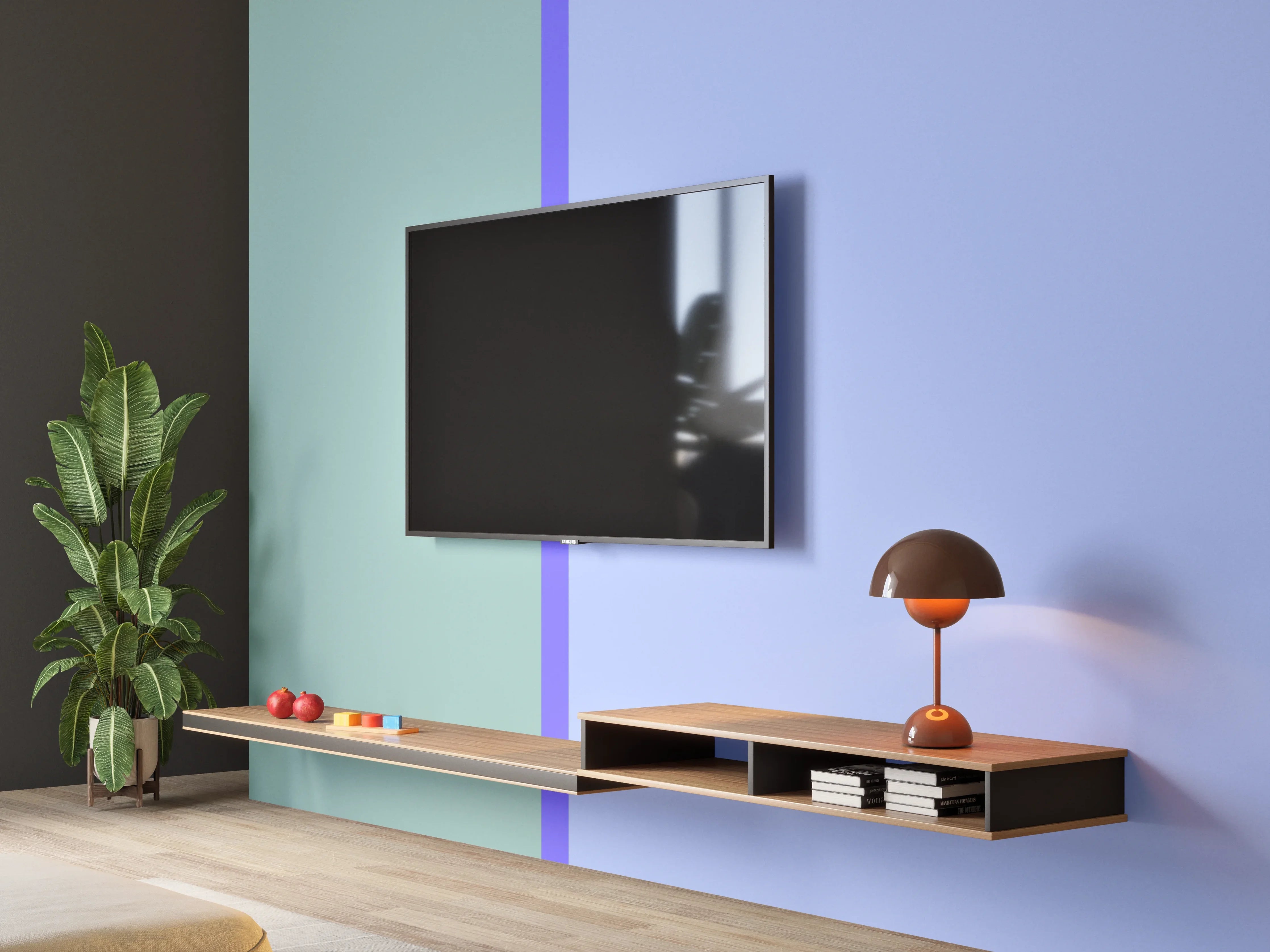 Wandverkleidung Wohnzimmer - The Blues - Easy Vertical - Lavender
