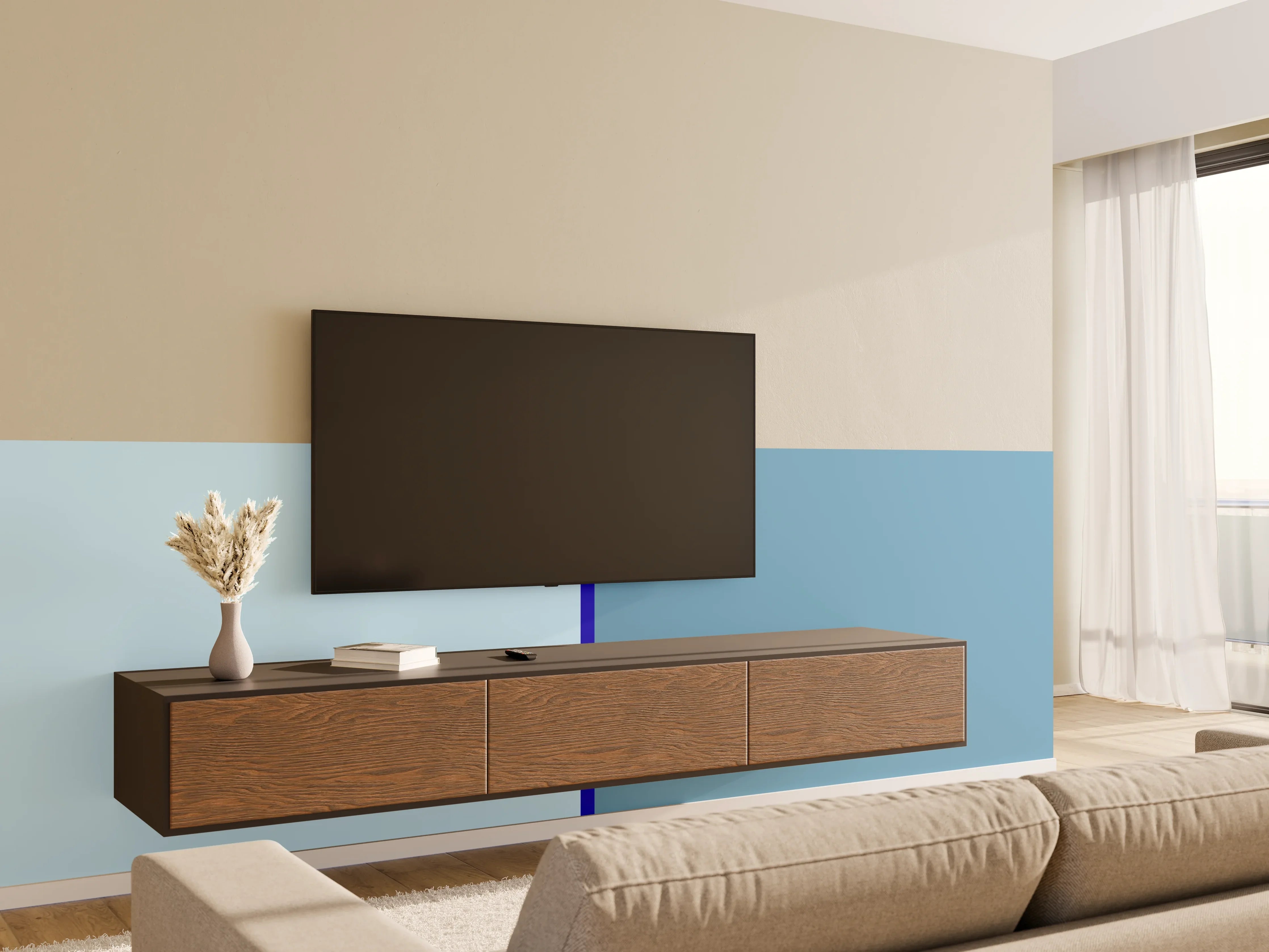 Wandverkleidung Wohnzimmer - The Blues - Easy Vertical - Ocean