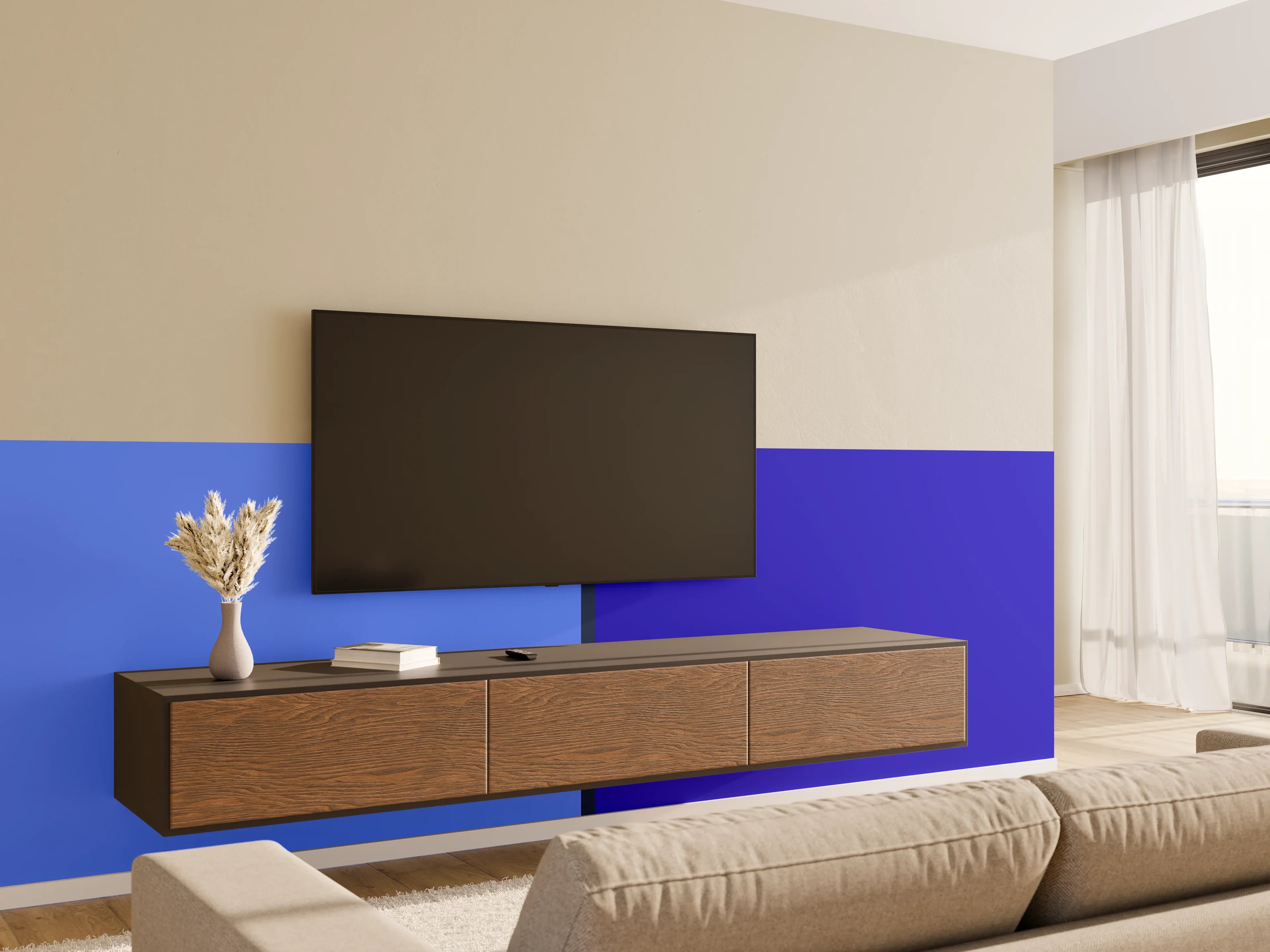 Wandverkleidung Wohnzimmer - The Blues - Easy Vertical - Waterfall