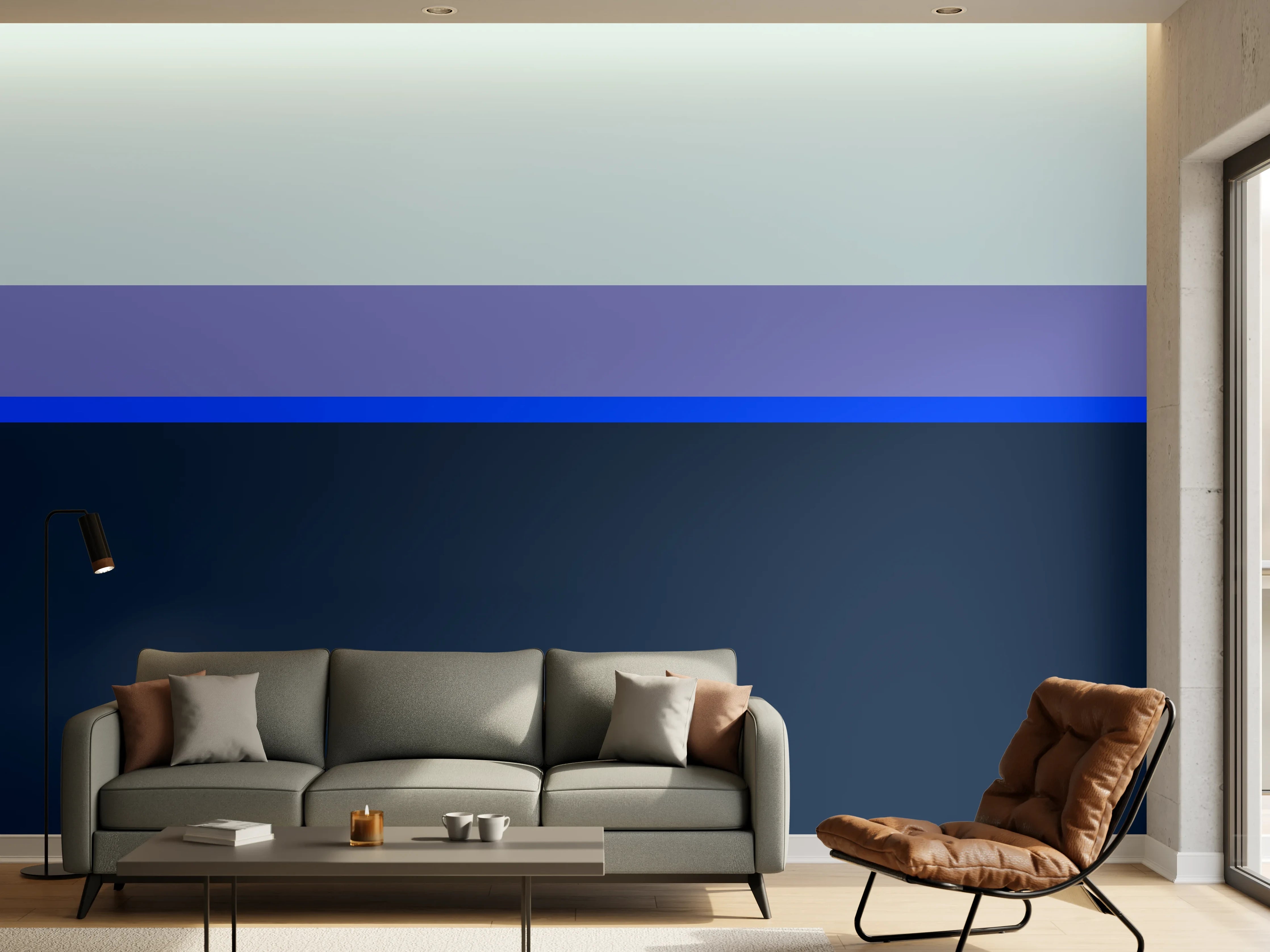 Wandverkleidung Wohnzimmer - The Blues - Horizontal - Blueberry