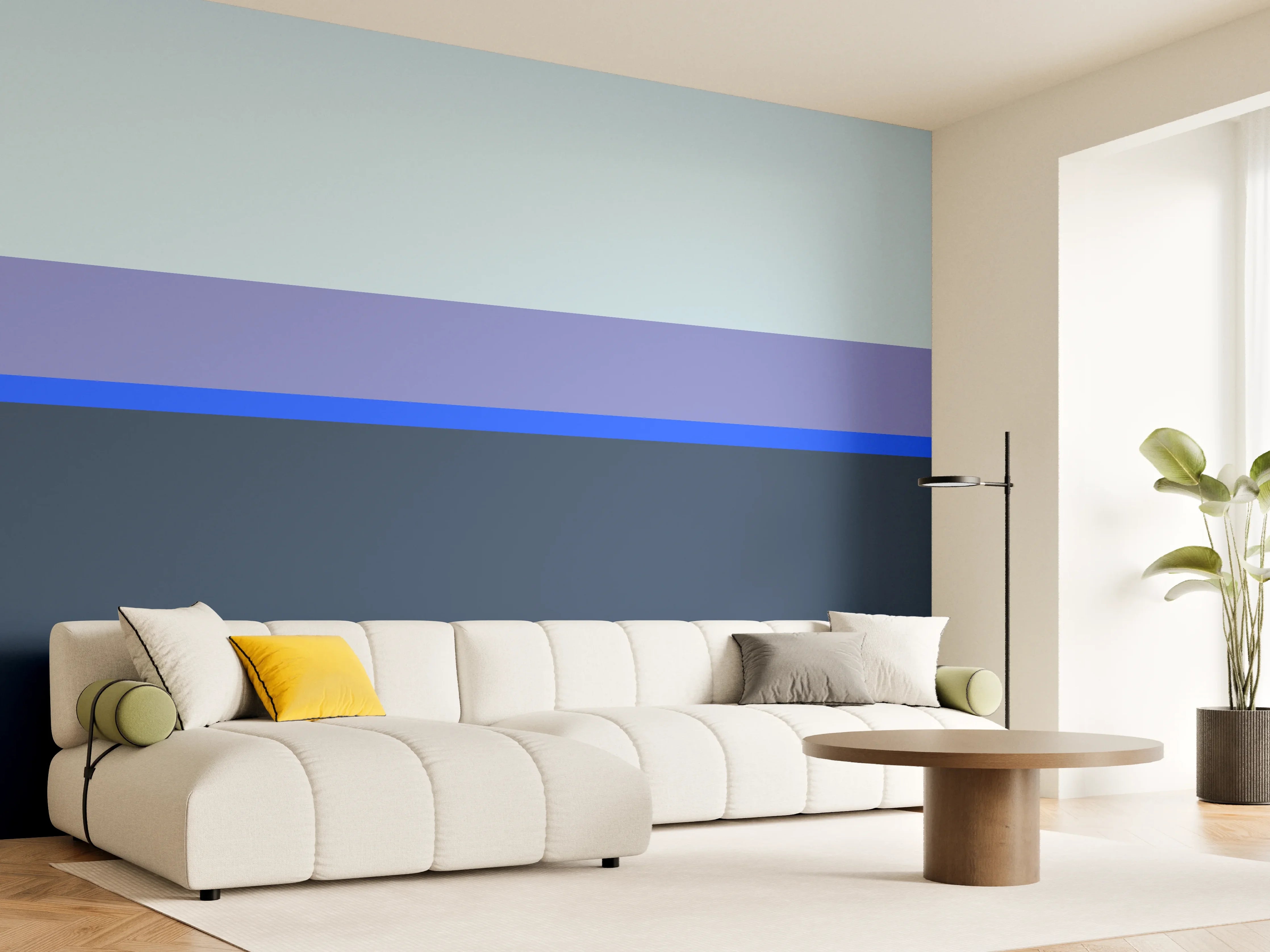 Wandverkleidung Wohnzimmer - The Blues - Horizontal - Blueberry