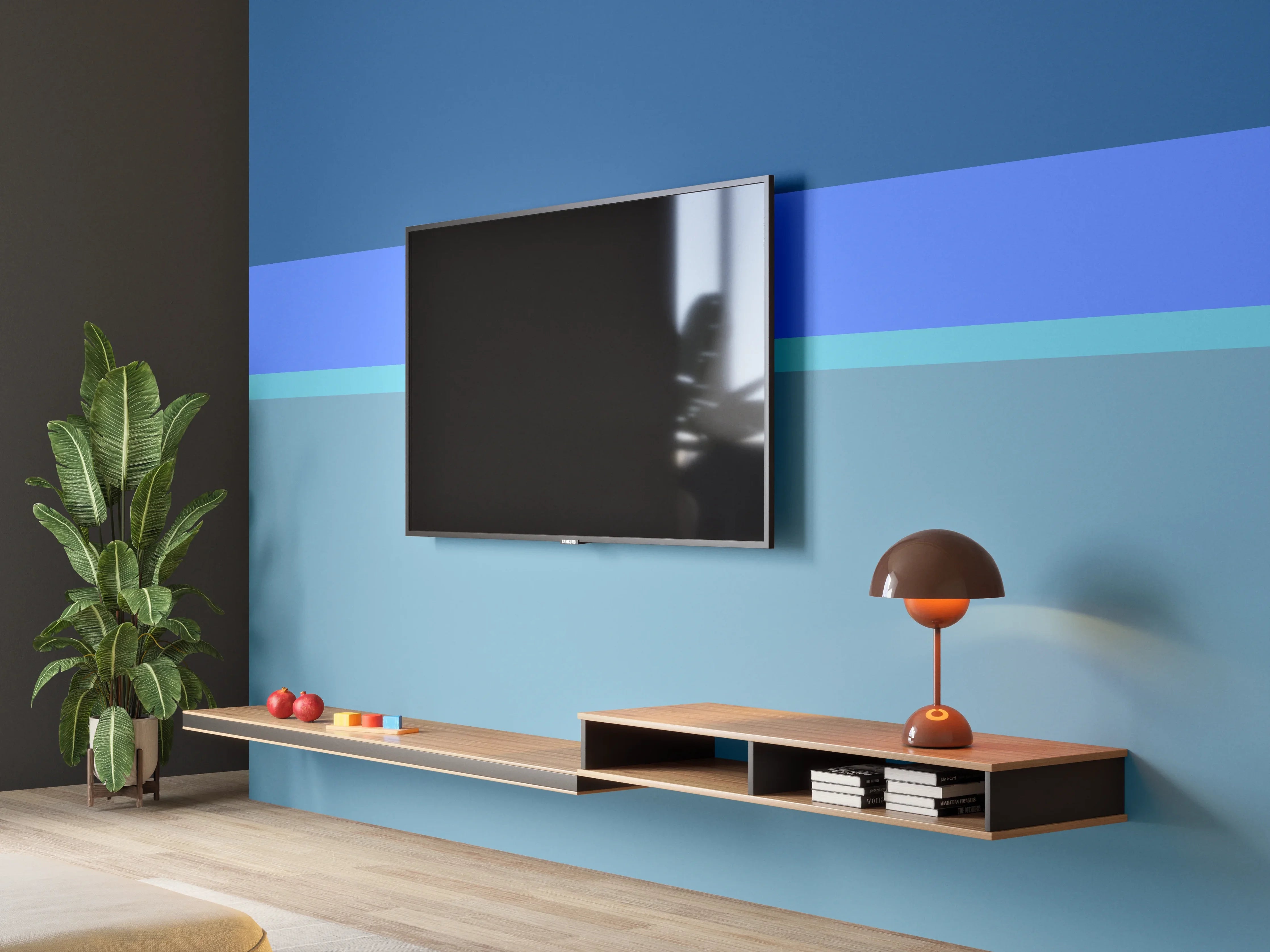 Wandverkleidung Wohnzimmer - The Blues - Horizontal - Cornflower