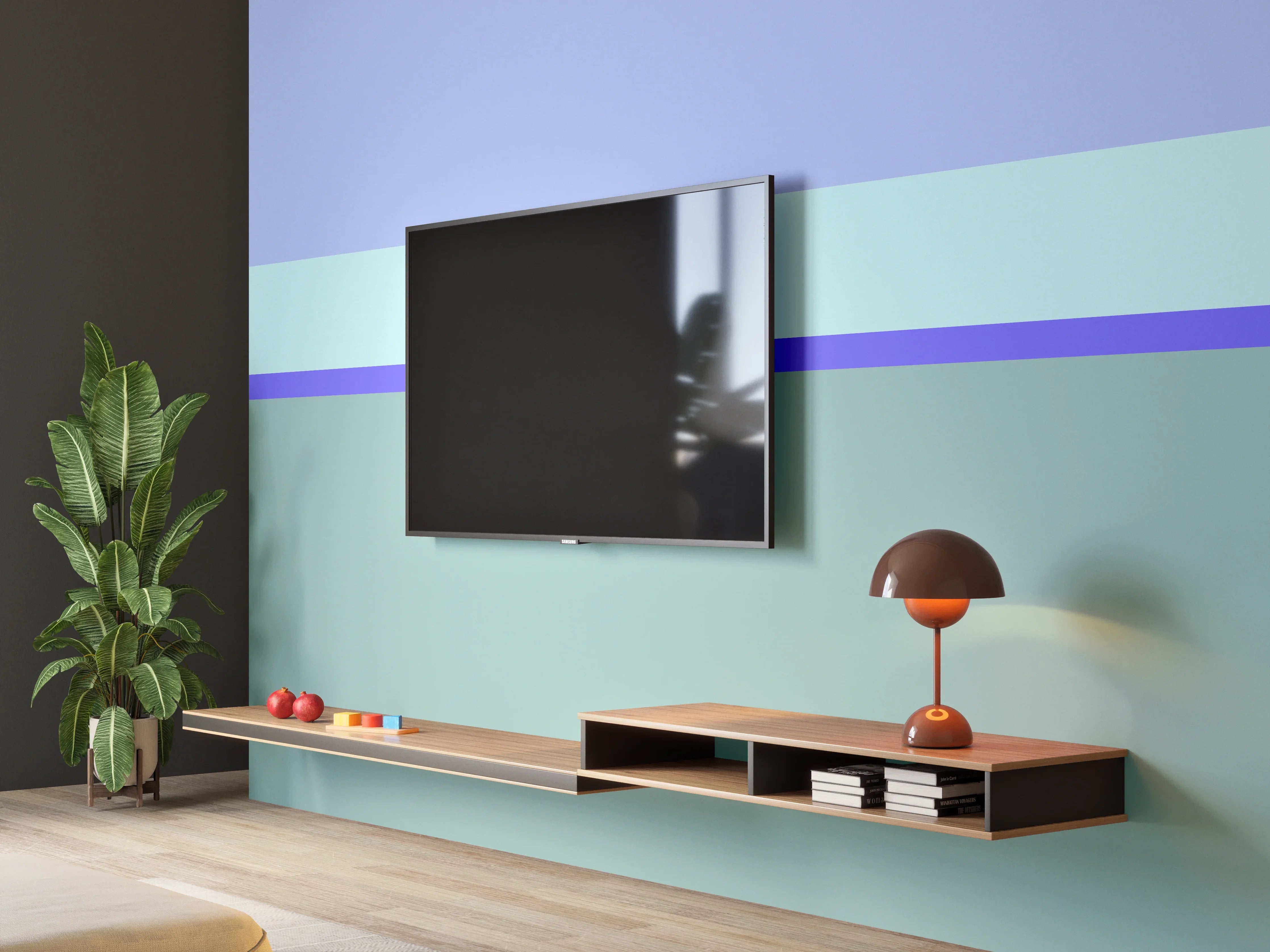 Wandverkleidung Wohnzimmer - The Blues - Horizontal - Lavender