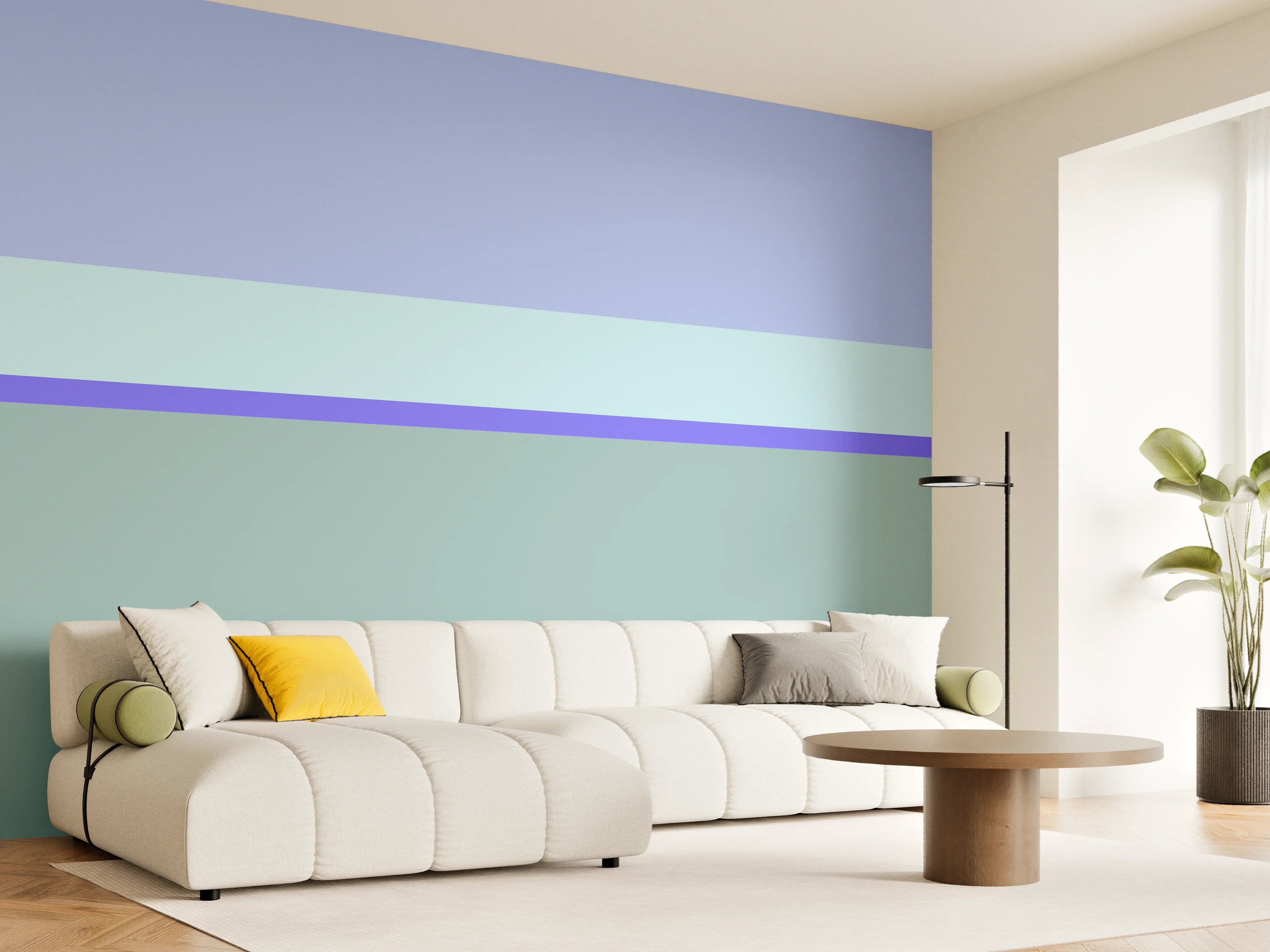 Wandverkleidung Wohnzimmer - The Blues - Horizontal - Lavender