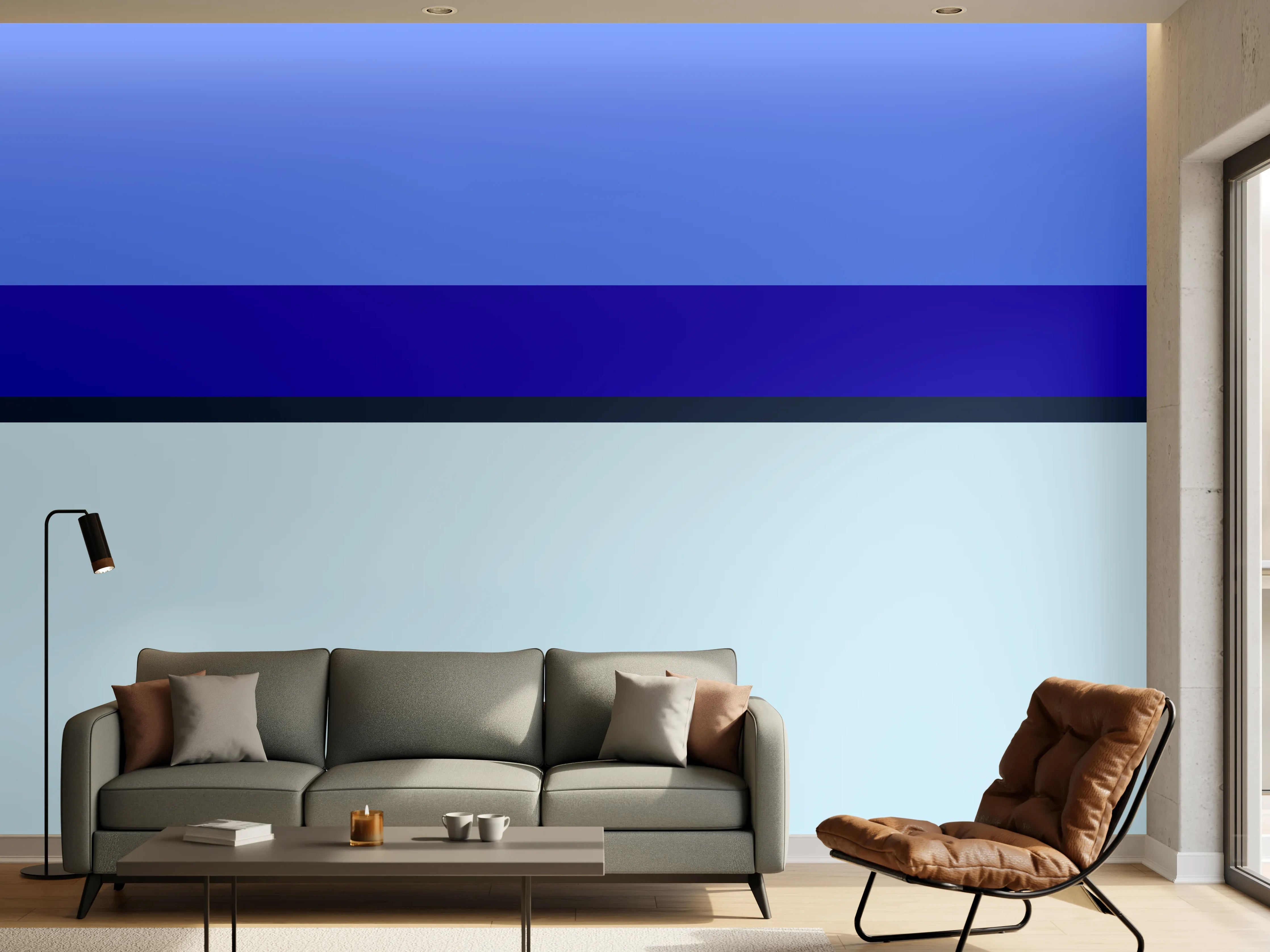 Wandverkleidung Wohnzimmer - The Blues - Horizontal - Waterfall