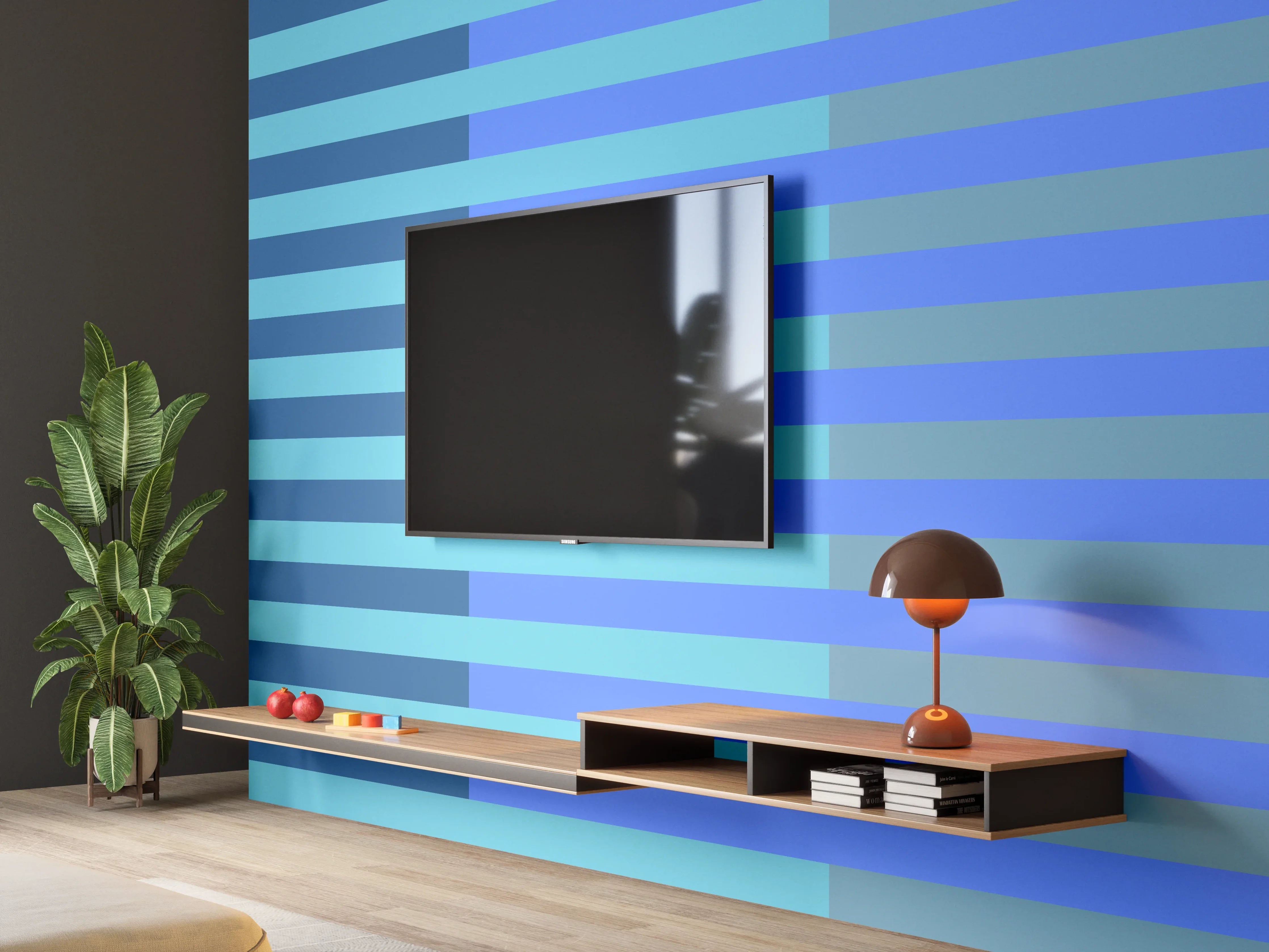 Wandverkleidung Wohnzimmer - The Blues - Multy Stripes - Cornflower