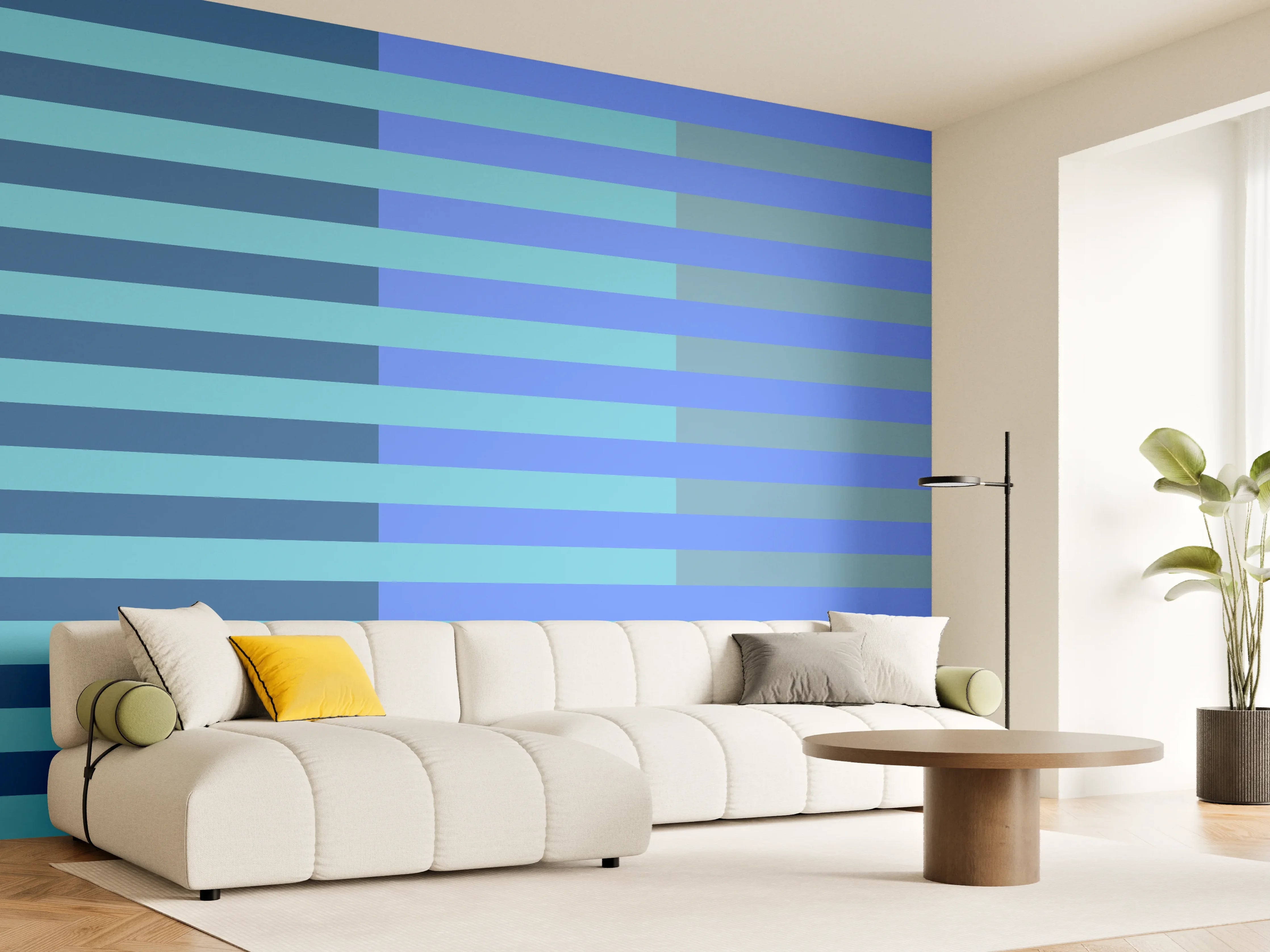 Wandverkleidung Wohnzimmer - The Blues - Multy Stripes - Cornflower