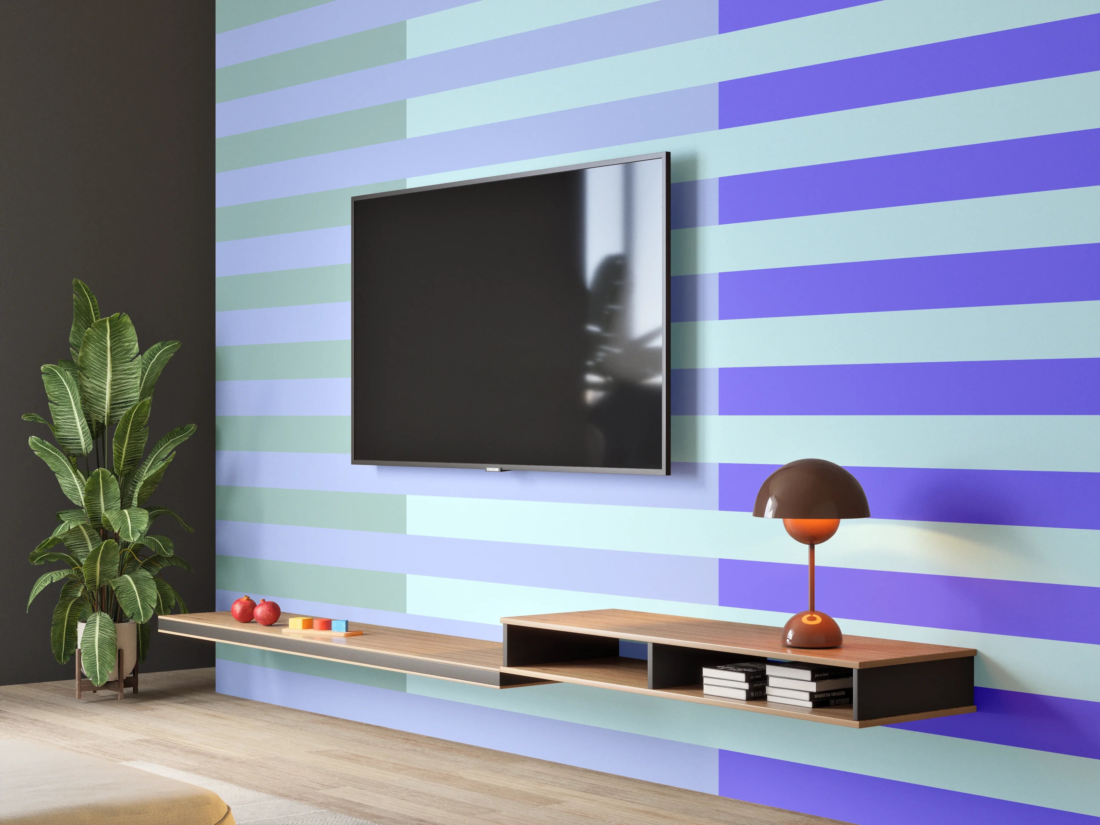Wandverkleidung Wohnzimmer - The Blues - Multy Stripes - Lavender