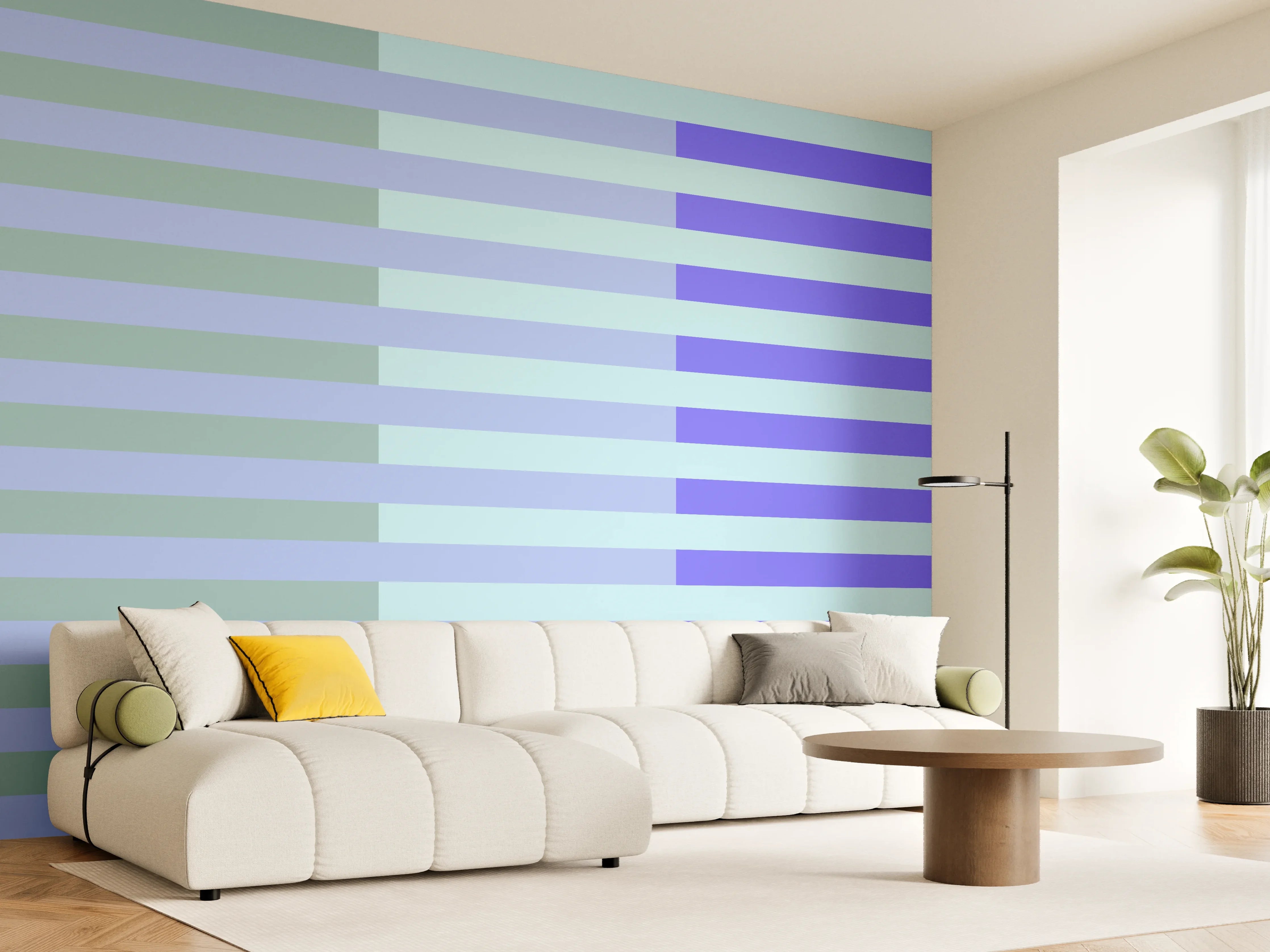 Wandverkleidung Wohnzimmer - The Blues - Multy Stripes - Lavender