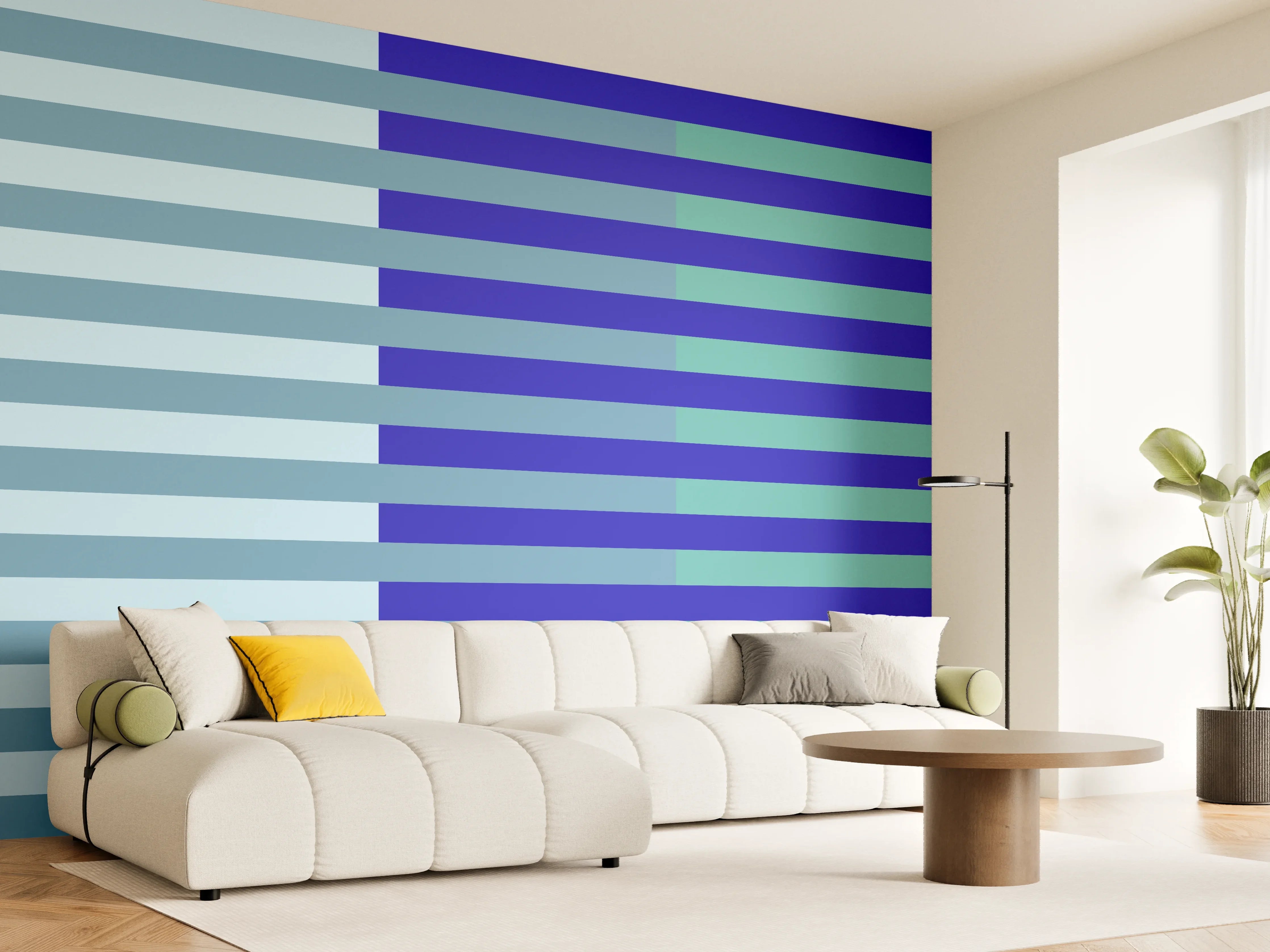 Wandverkleidung Wohnzimmer - The Blues - Multy Stripes - Ocean