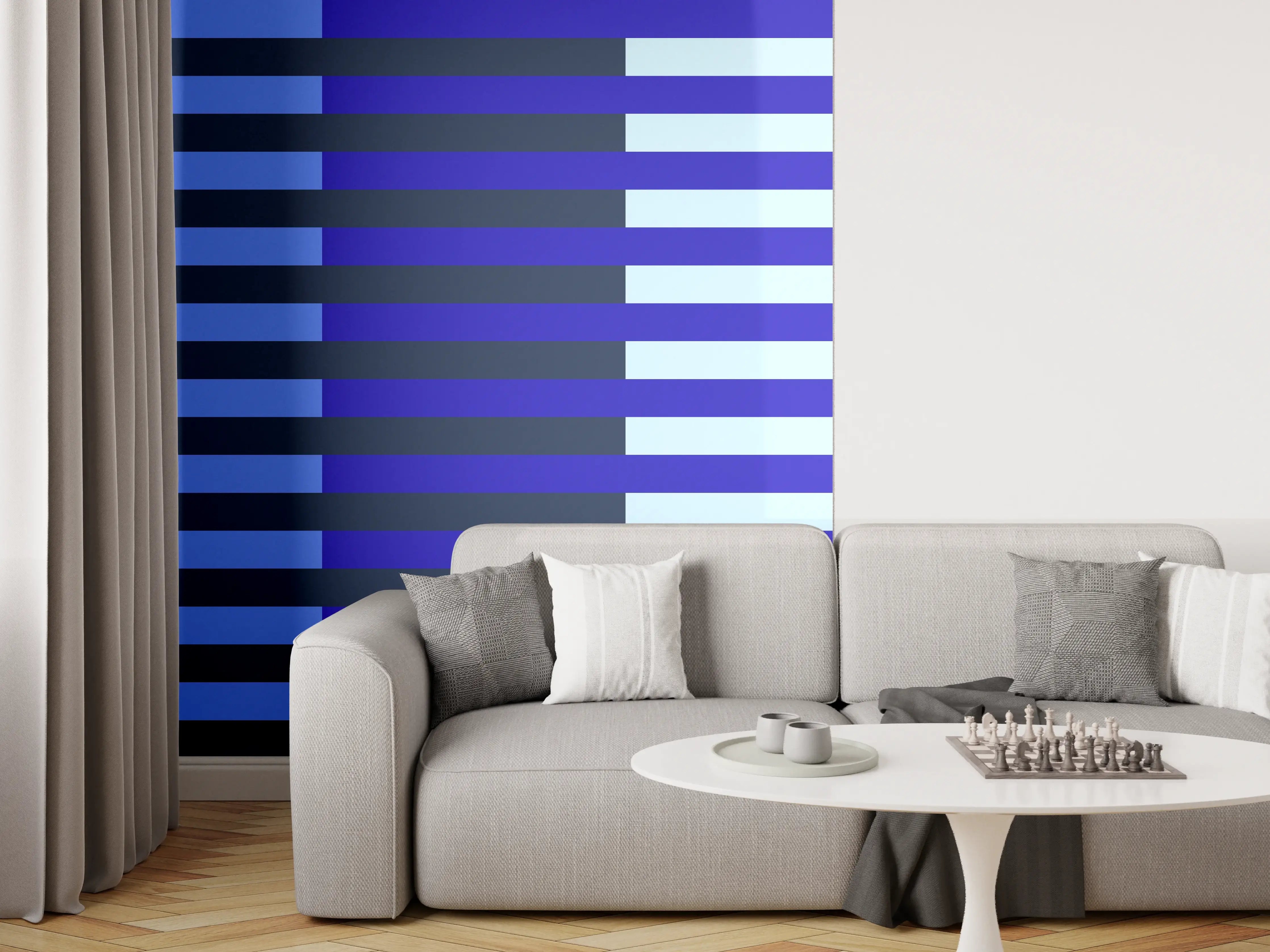 Wandverkleidung Wohnzimmer - The Blues - Multy Stripes - Waterfall