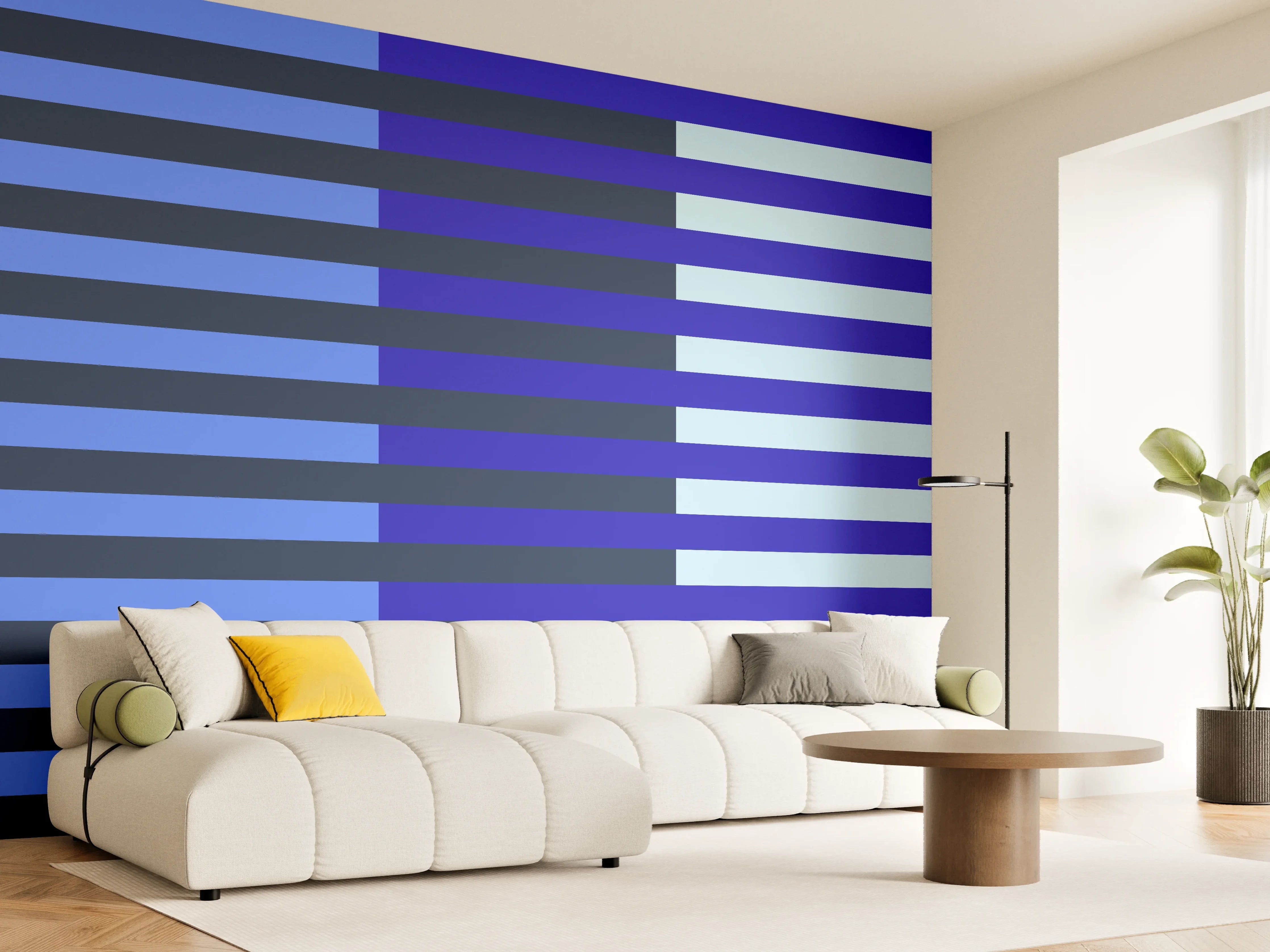 Wandverkleidung Wohnzimmer - The Blues - Multy Stripes - Waterfall