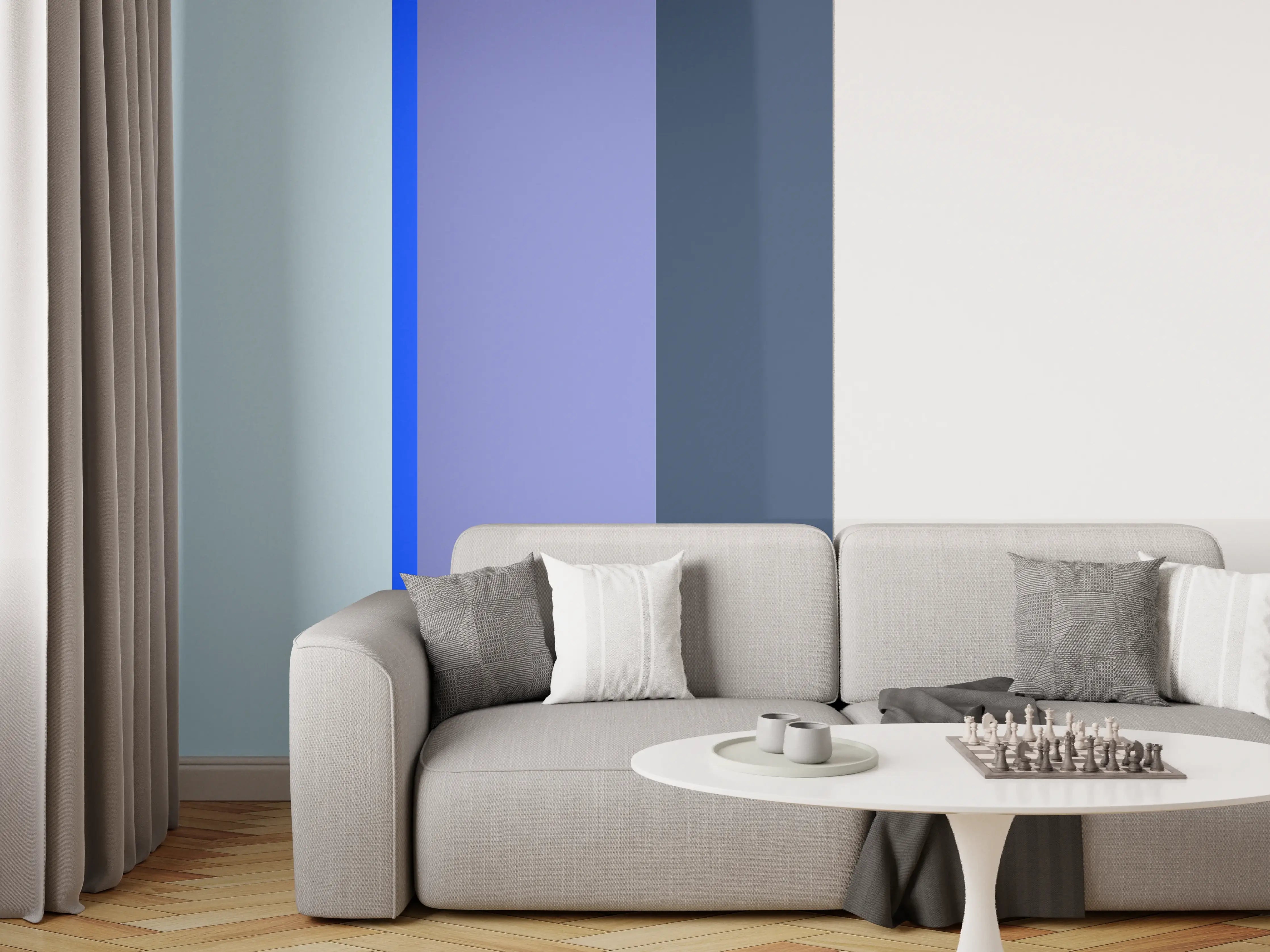 Wandverkleidung Wohnzimmer - The Blues - Vertical - Blueberry
