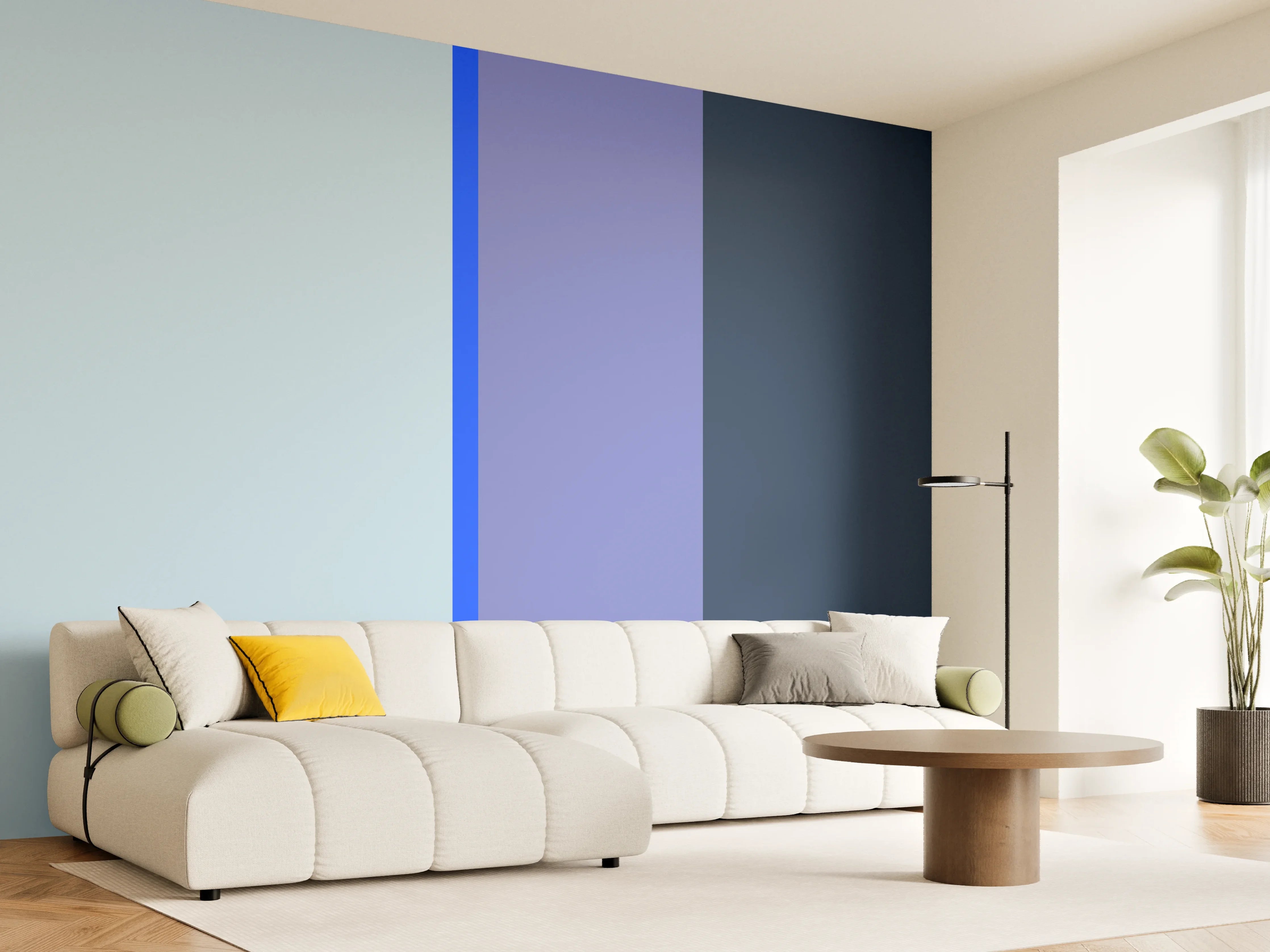 Wandverkleidung Wohnzimmer - The Blues - Vertical - Blueberry