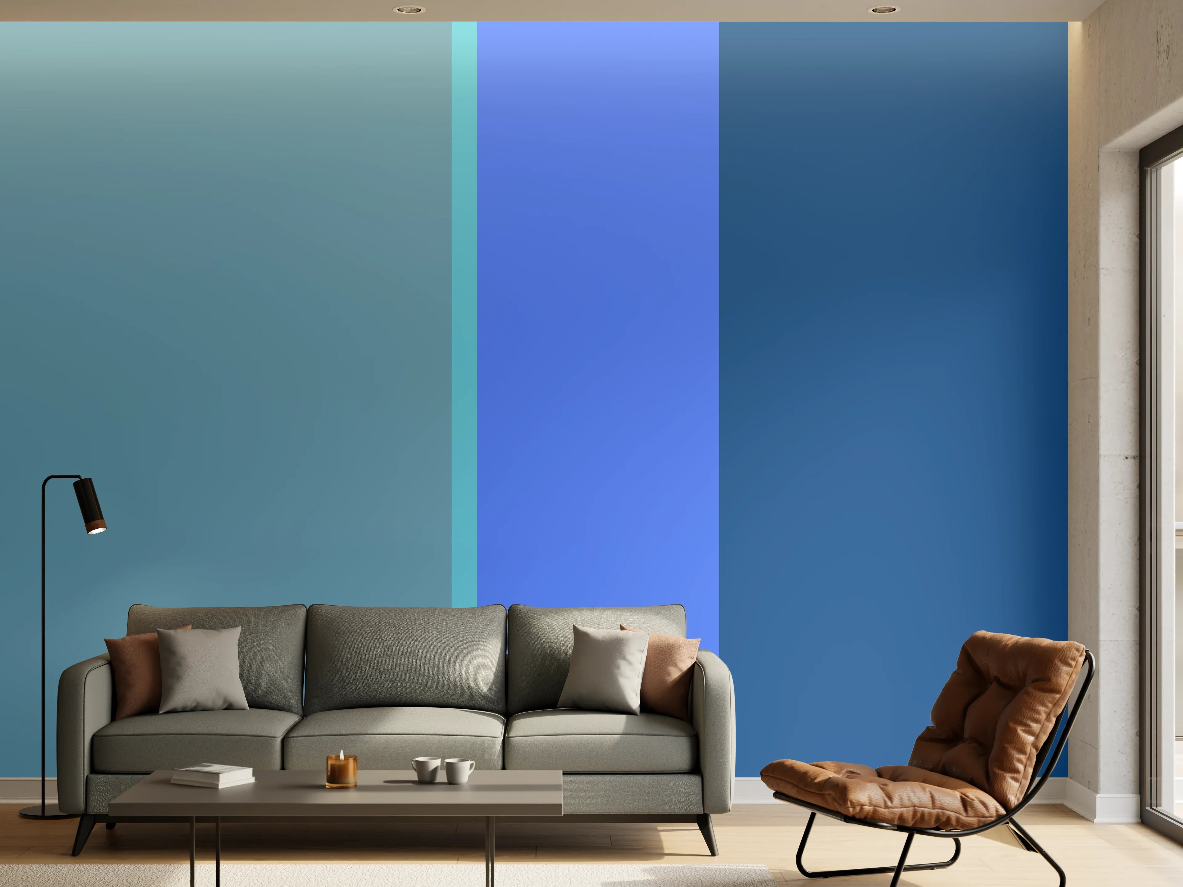 Wandverkleidung Wohnzimmer - The Blues - Vertical - Cornflower