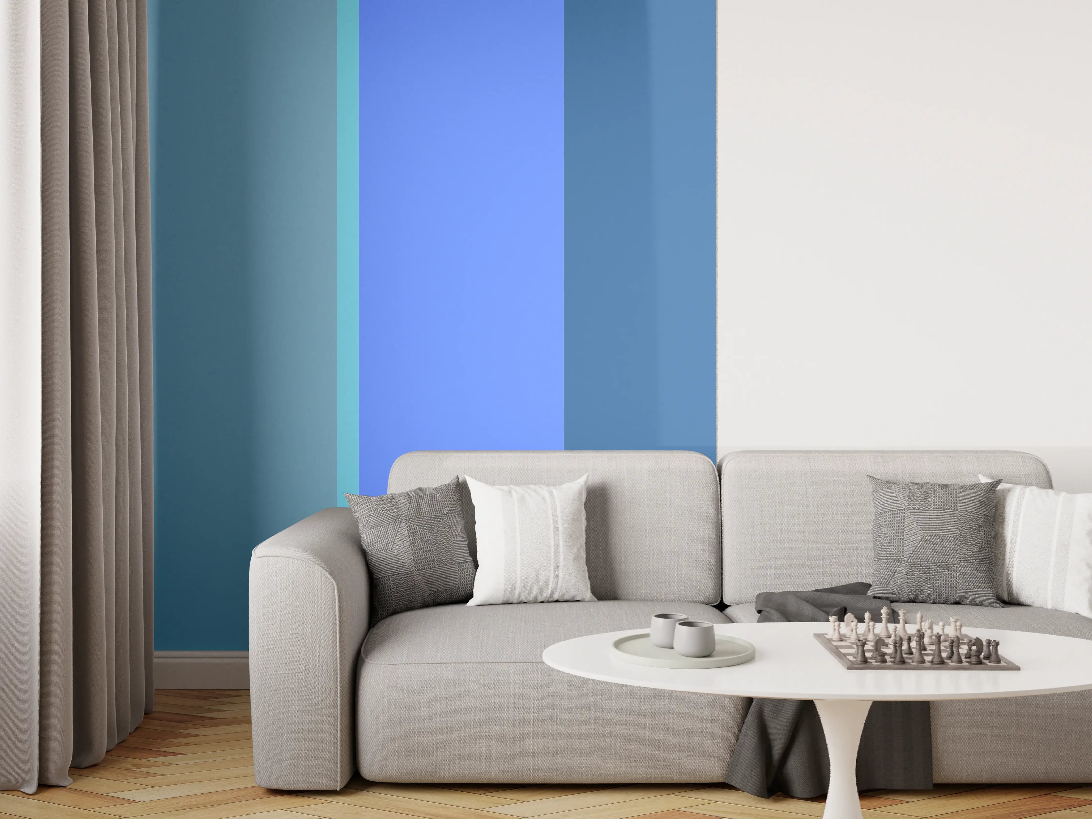 Wandverkleidung Wohnzimmer - The Blues - Vertical - Cornflower