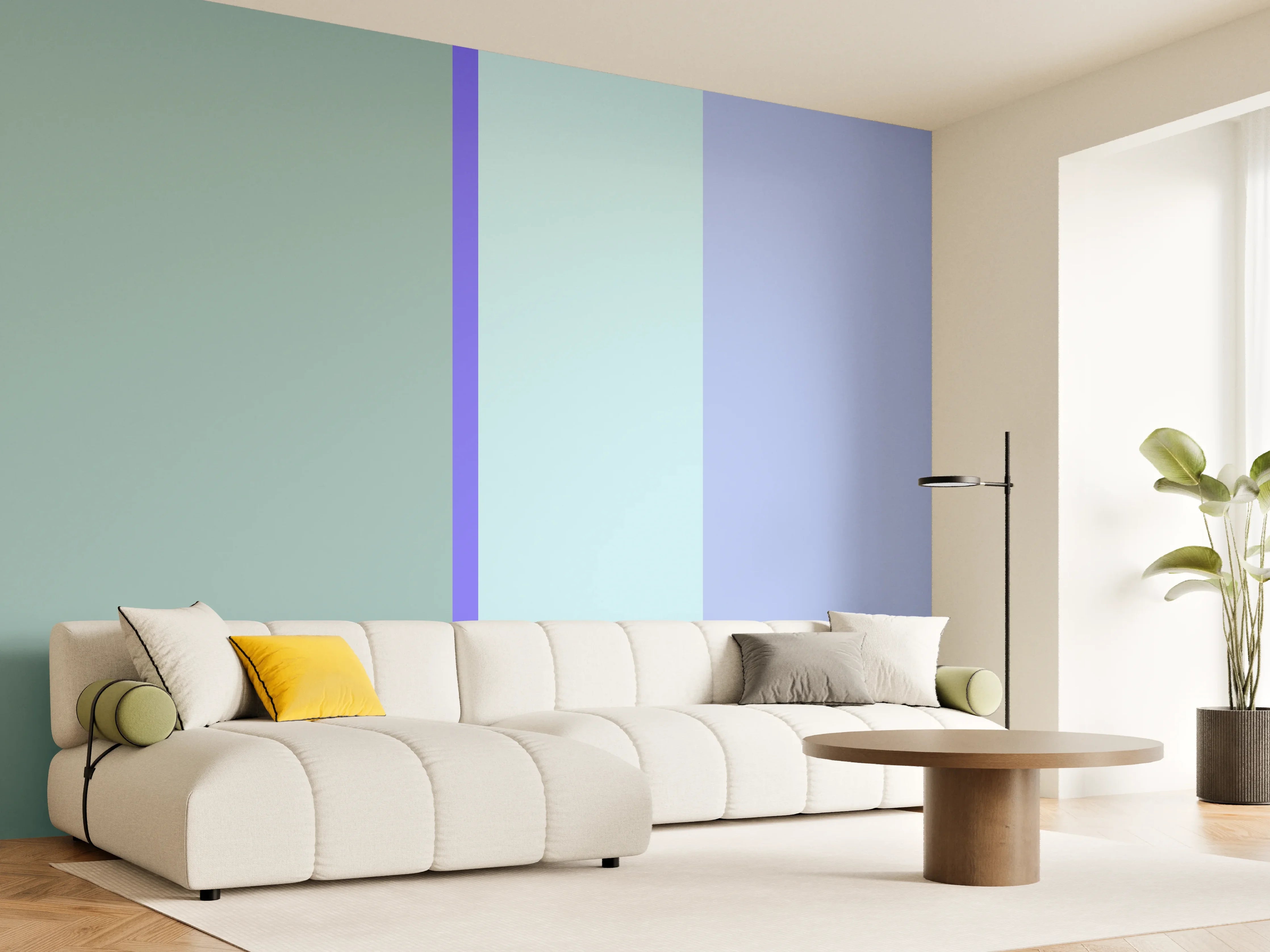 Wandverkleidung Wohnzimmer - The Blues - Vertical - Lavender